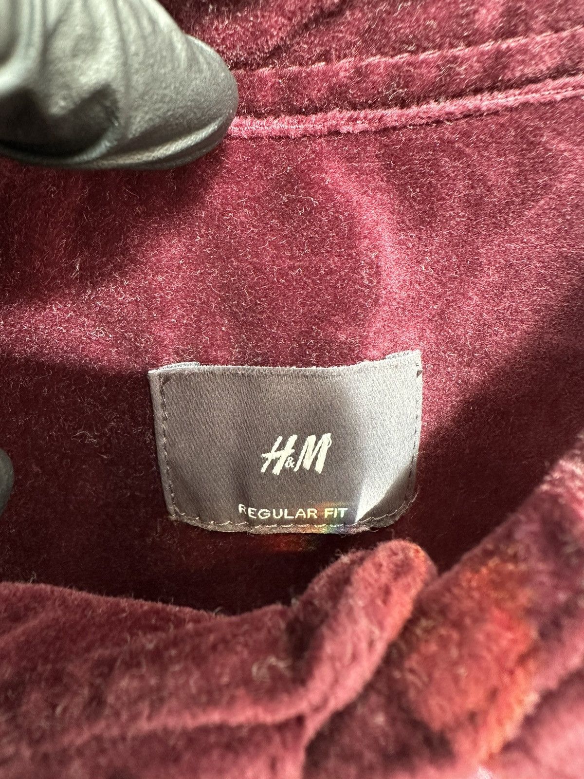 H&M H&M Velour Button Up Shirt Long Sleeve Old Money Burgundy Size US S / EU 44-46 / 1 - 12 Thumbnail