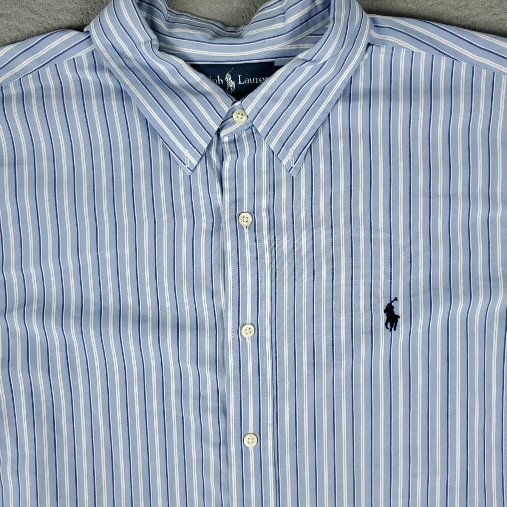 Ralph Lauren Ralph Lauren Shirt Mens 2XL Blue Stripe Button-Up Long Sleeve Tailored Classic Fit Pony Logo Casual / Formal Size US XXL / EU 58 / 5 - 2 Thumbnail