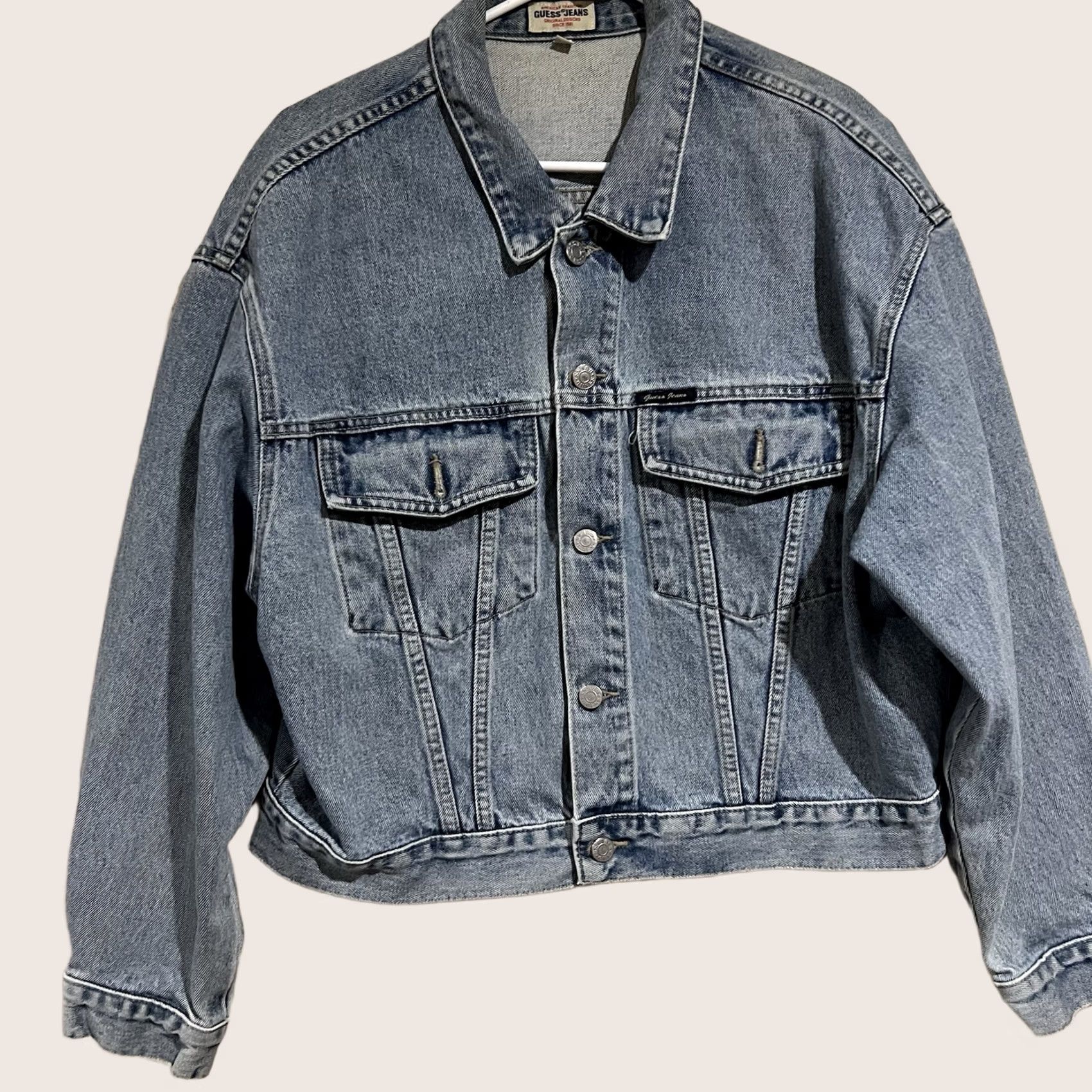 Gap VINTAGE Gap Denim Trucker Jacket Women’s Size Large Stretch Blue 90s Y2K EUC Size L / US 10 / IT 46 - 1 Thumbnail
