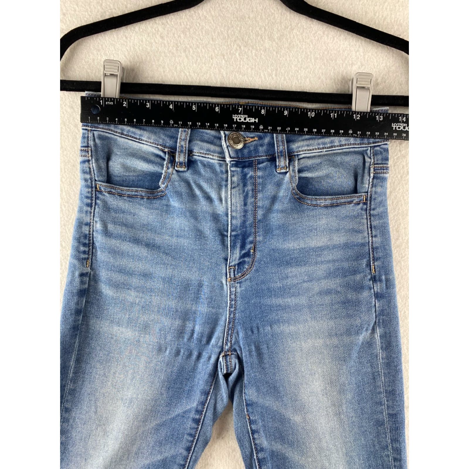 American Eagle Outfitters American Eagle Jeans Womens 6 High Rise Jegging Blue 27x29 Stretch Denim Ankle Regular 5-Pocket Design Womens Jeans Size 28" / US 6 / IT 42 - 4 Thumbnail