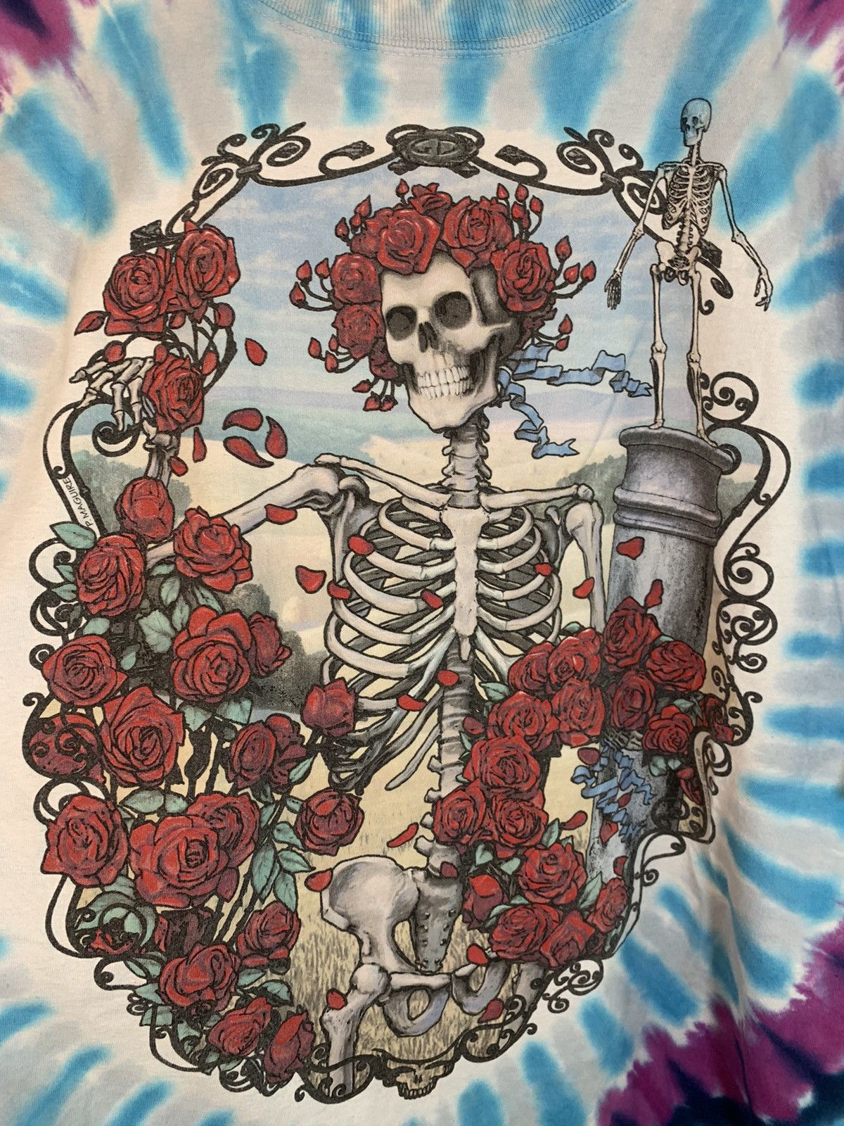 Grateful Dead × Liquid Blue × Vintage *RARE* Vintage 1995 Grateful Dead Bertha Rose Tie-Dye Shirt Size US XXL / EU 58 / 5 - 3 Thumbnail