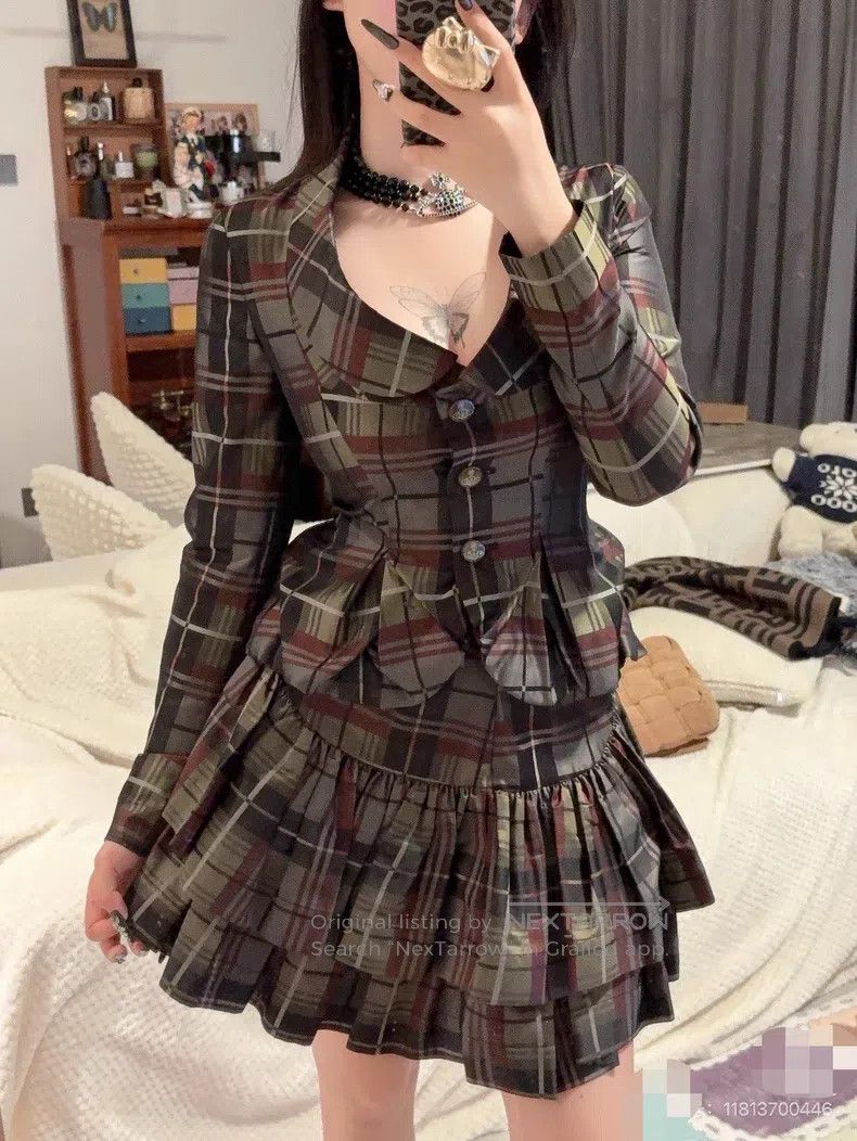 Vivienne Westwood Vivienne Westwood Metallic checkered collar suit set Size M / US 6-8 / IT 42-44 - 2 Thumbnail