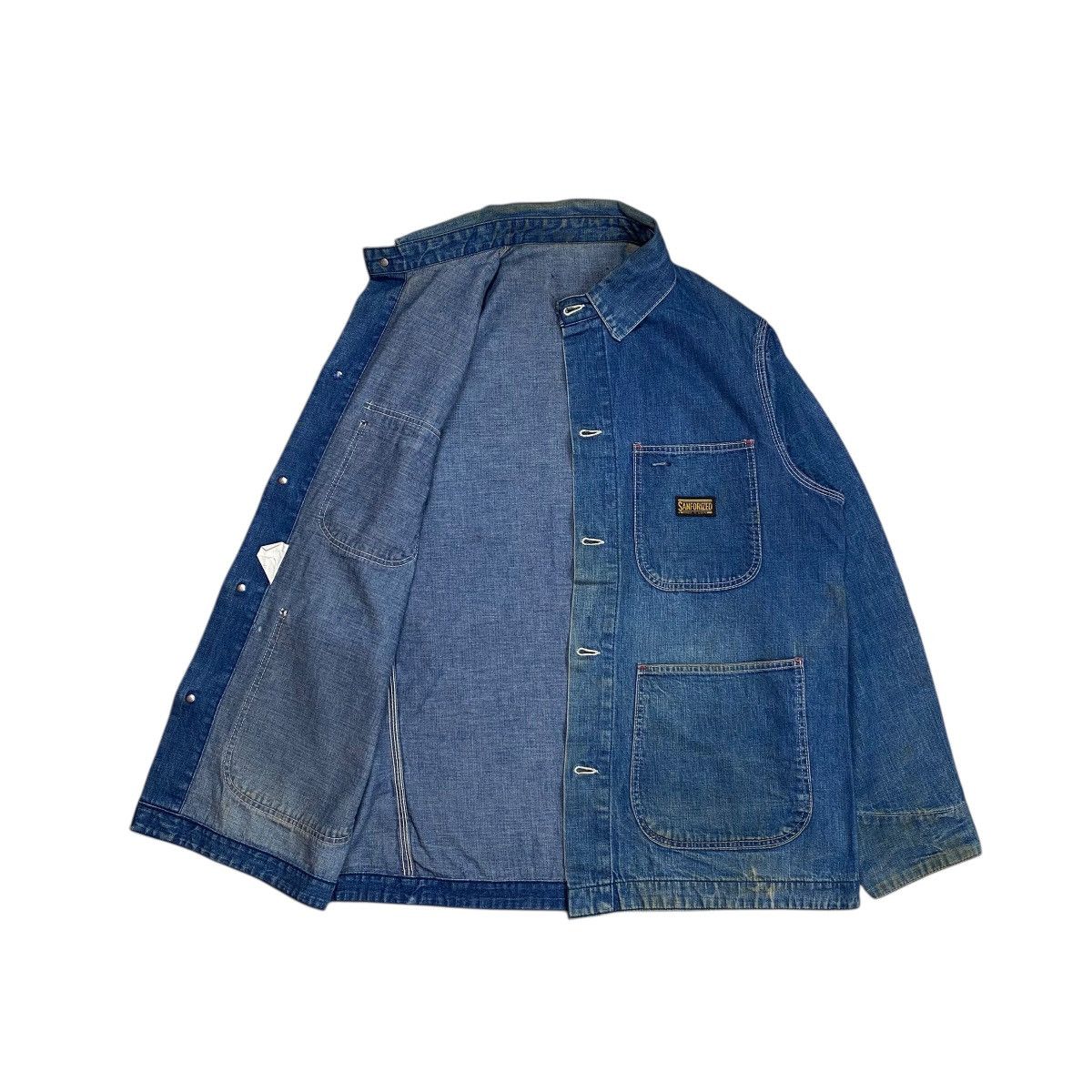 Vintage Vintage 70s American Sanforized Coverall Denim Chore Jacket Size US M / EU 48-50 / 2 - 4 Thumbnail