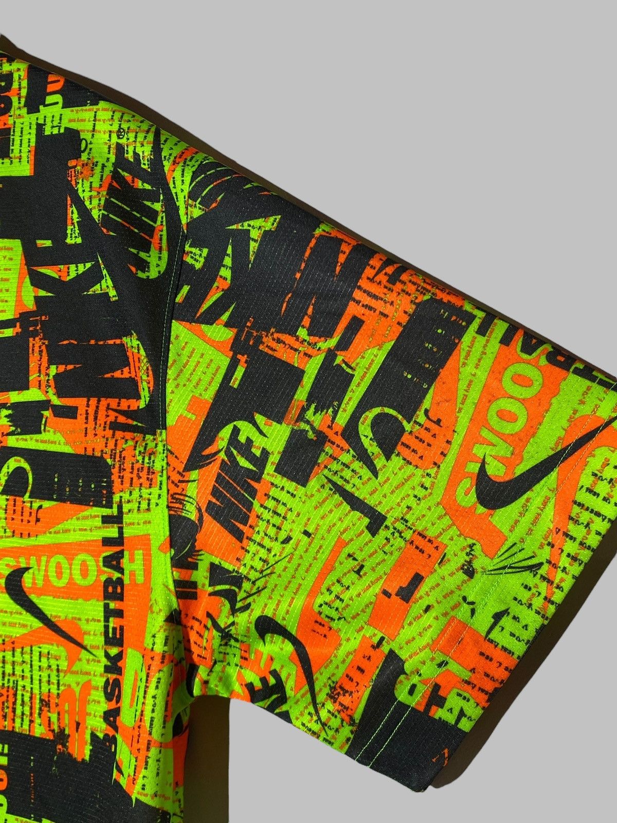Nike Nike Just Do It All Over Print Green Orange Shirt Size US L / EU 52-54 / 3 - 6 Thumbnail