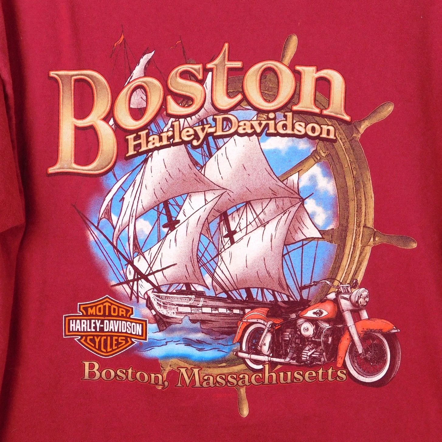 Harley Davidson Y2K Harley Davidson Boston T Shirt Size L Boat Graphic 2003 Size US L / EU 52-54 / 3 - 5 Thumbnail
