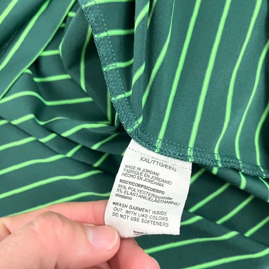 Under Armour Under Armour Polo Shirt 2XL Green Striped Neon Performance Golf Sports Mens Size US XXL / EU 58 / 5 - 7 Thumbnail