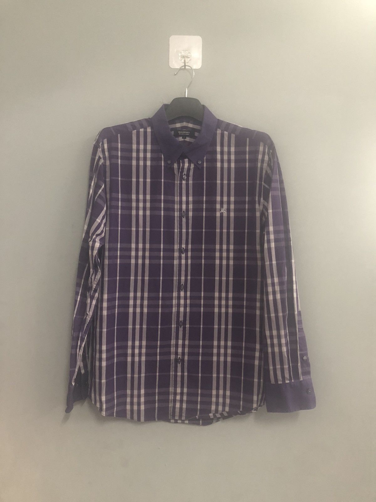 Burberry BURBERRY Black Label Shirt Nova Check Purple Size US M / EU 48-50 / 2 - 1 Thumbnail