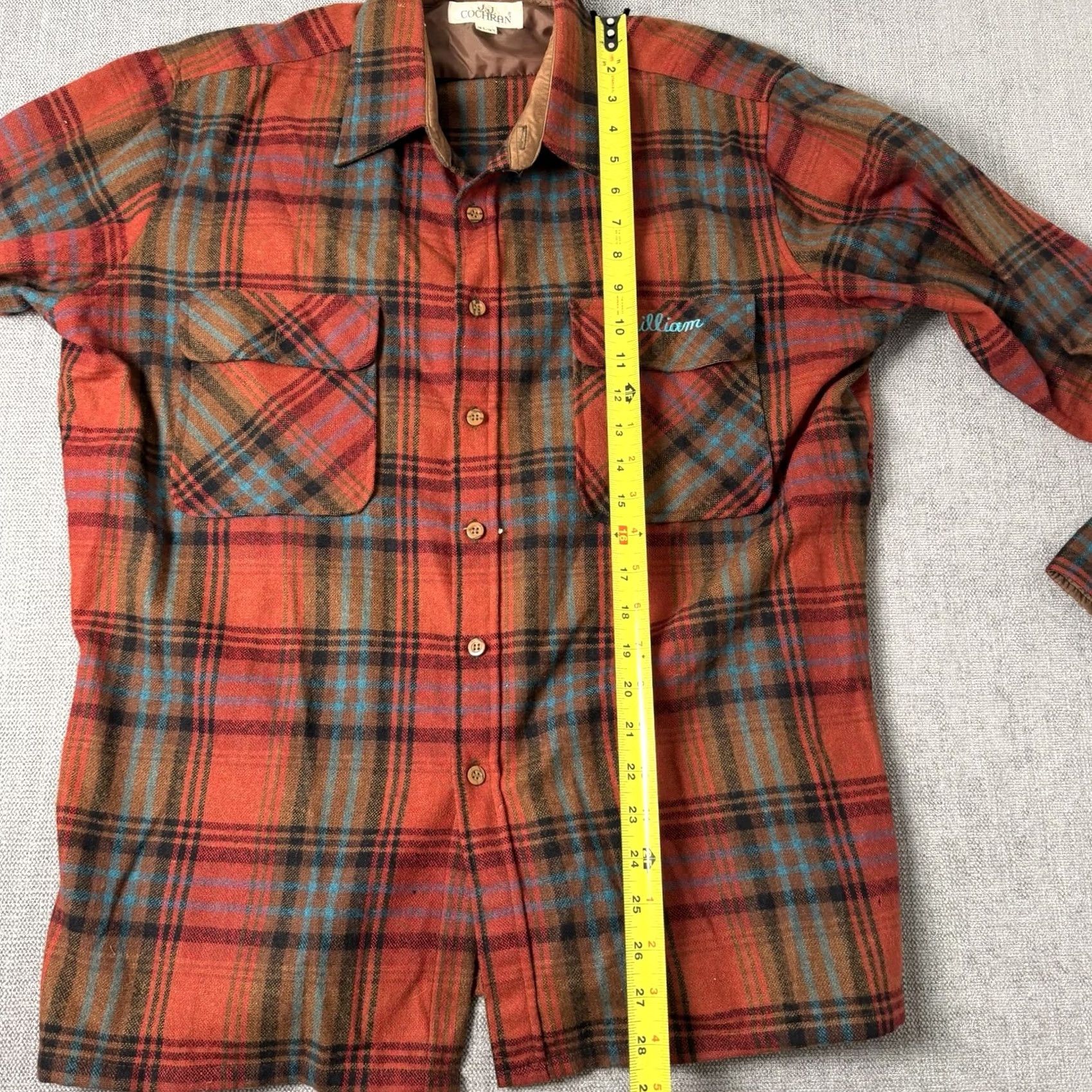 Vintage VINTAGE JJ COCHRAN Shirt Mens L Flannel Red Tartan Plaid 1980s Wool Size US L / EU 52-54 / 3 - 6 Thumbnail