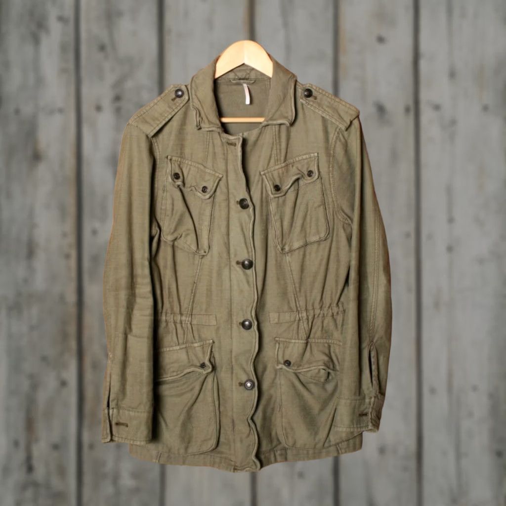 Free People FREE PEOPLE Olive Green Military Style Jacket Women's S (Missing Buttons) Size S / US 4 / IT 40 - 1 Thumbnail
