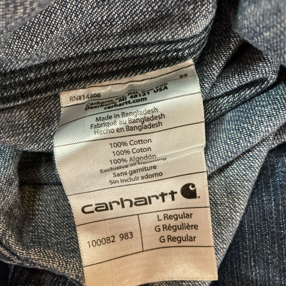 Carhartt Carhartt work shirt jacket Men’s Large Denim Button-Up *FLAW Size US L / EU 52-54 / 3 - 6 Thumbnail