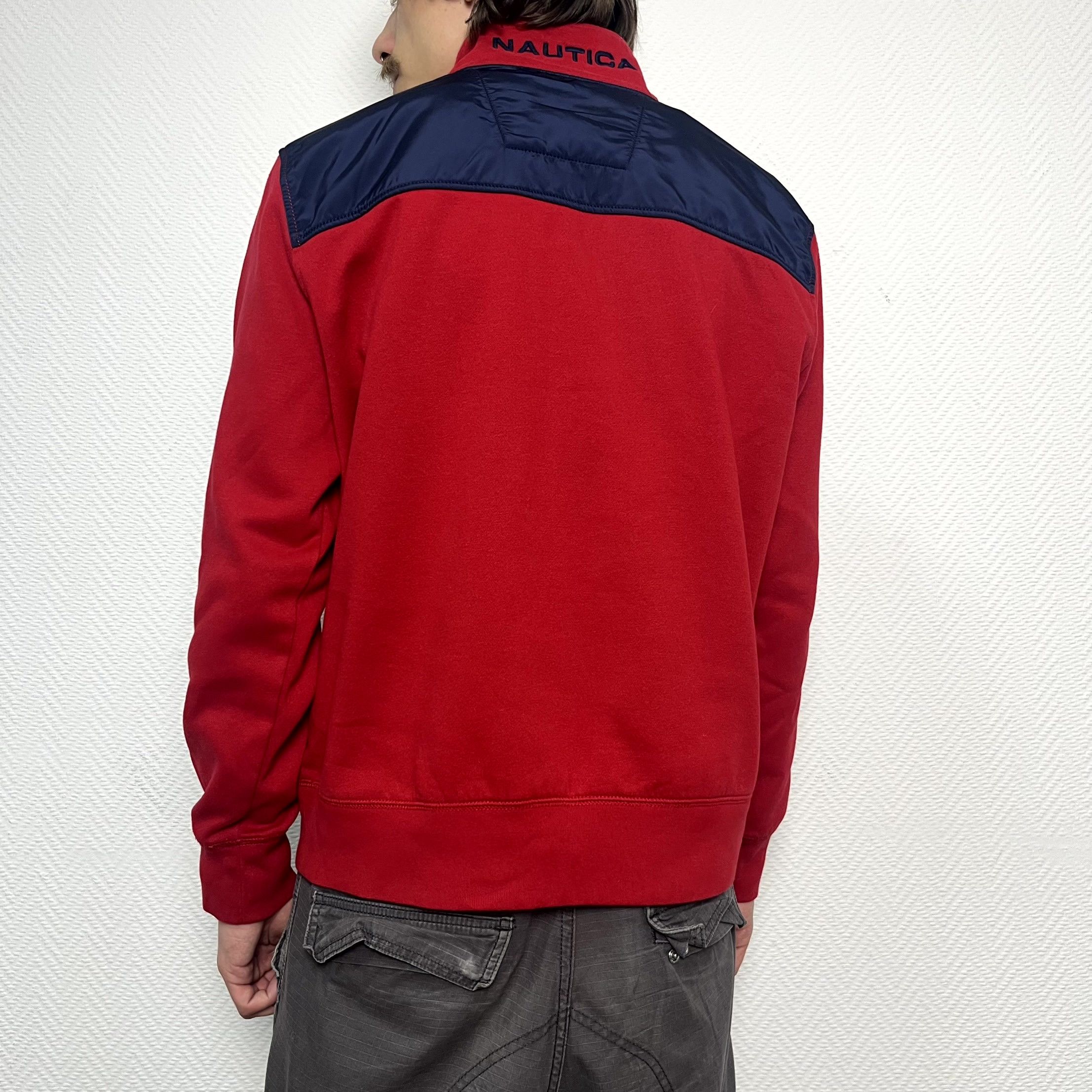 Nautica Nautica Red 1/4 Zip Fleece Pullover Embroidered Logo Size M Size US M / EU 48-50 / 2 - 12 Thumbnail