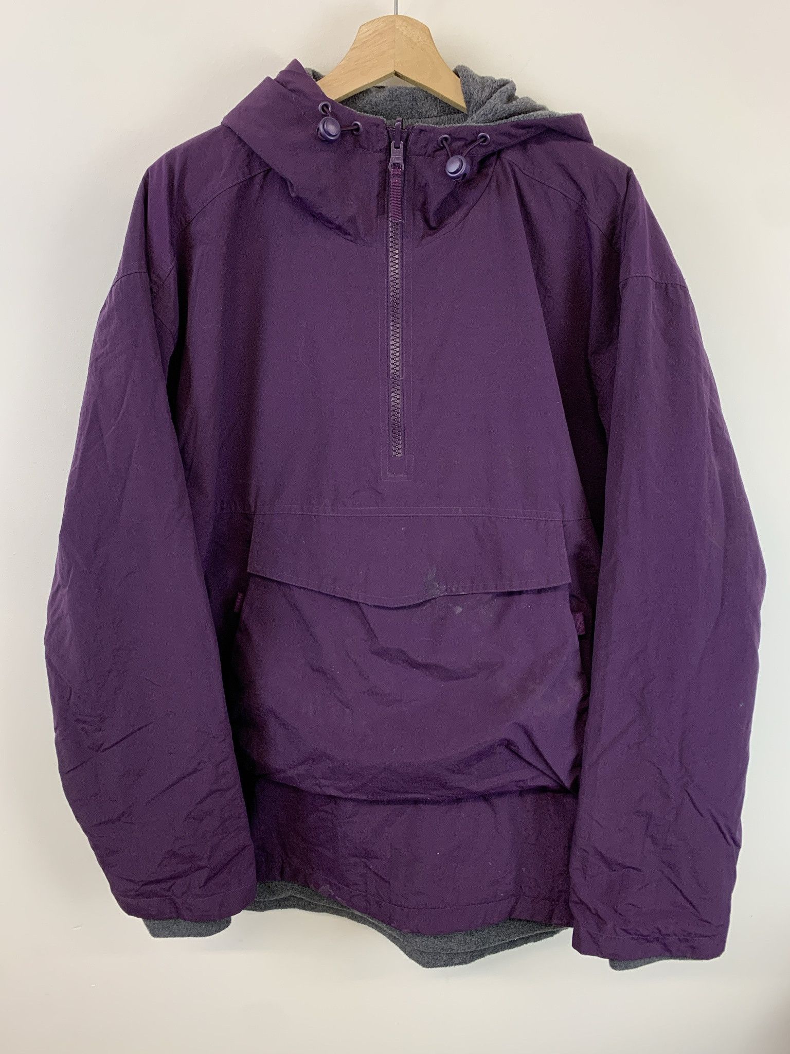 Vintage Vintage 1990s Reversible Purple Grey Fleece Lined Windbreaker Size L Size US L / EU 52-54 / 3 - 1 Thumbnail