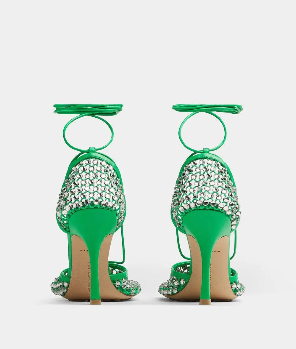 Bottega Veneta o1n1vont1225 Sparkle Stretch Sandals in Parakeet/Crystal Size US 5.5 / IT 35.5 - 3 Thumbnail