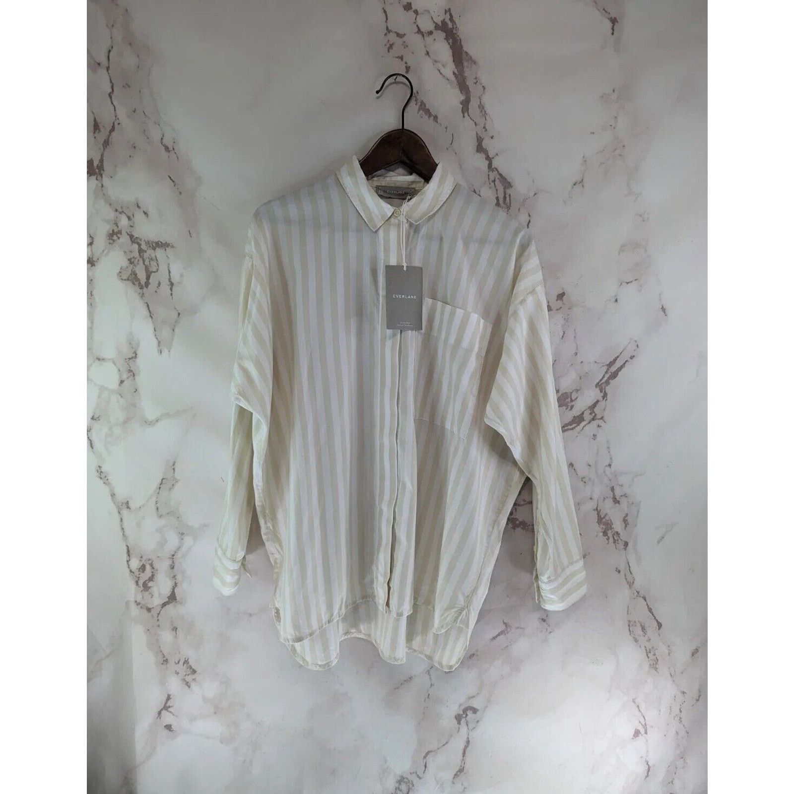 Everlane Everlane Shirt Women XL Striped Button Silky Cotton Relaxed Size XL / US 12-14 / IT 48-50 - 1 Thumbnail