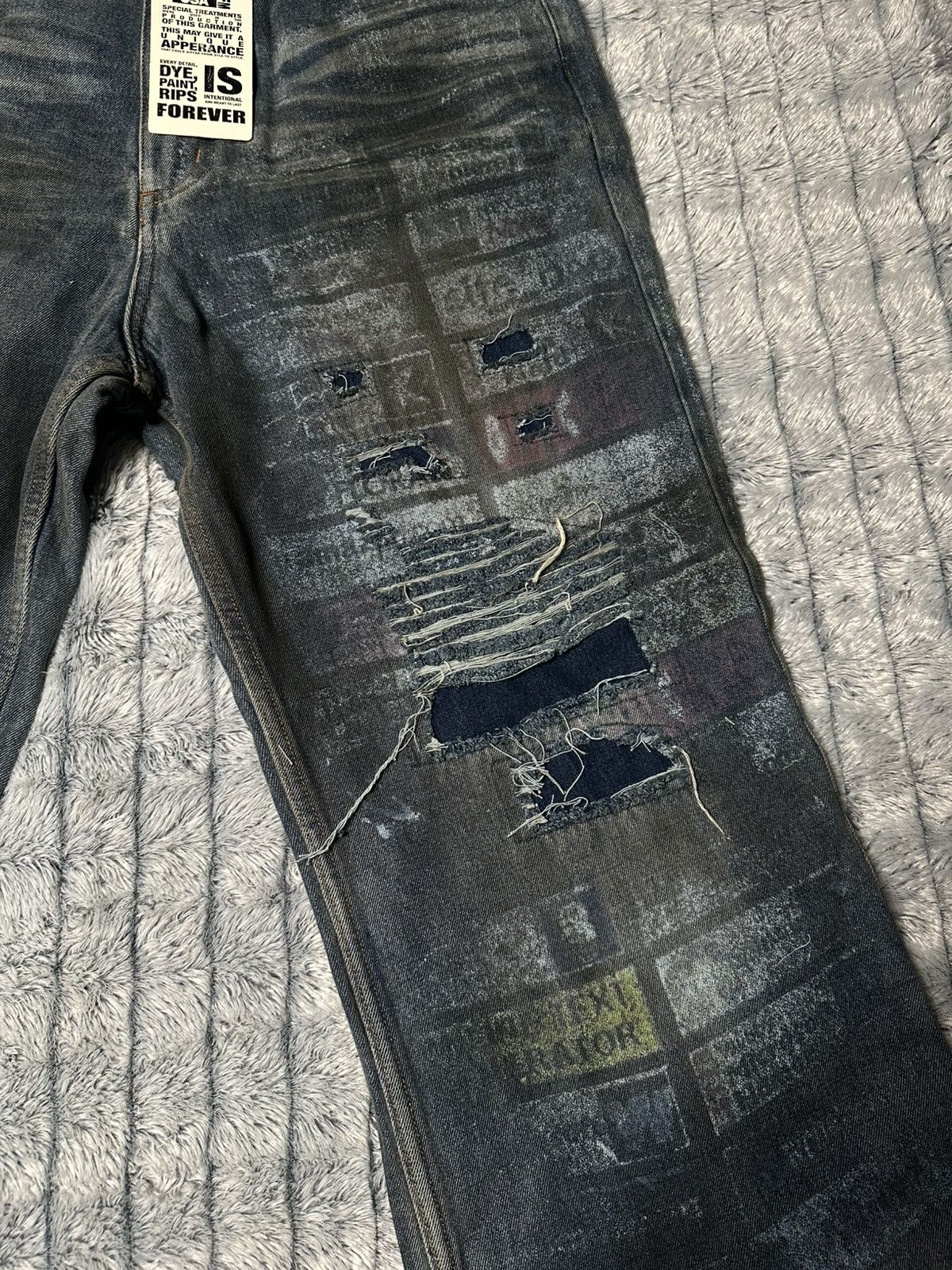 Vale Vale Glitch Denim Jeans Size US 32 / EU 48 - 3 Thumbnail