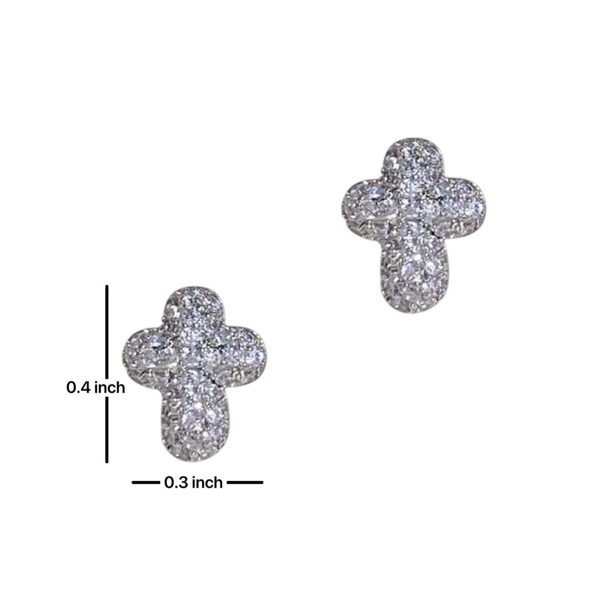 Other CZ Small Cross Stud Earrings for Men Women Unisex Style Size ONE SIZE - 5 Thumbnail