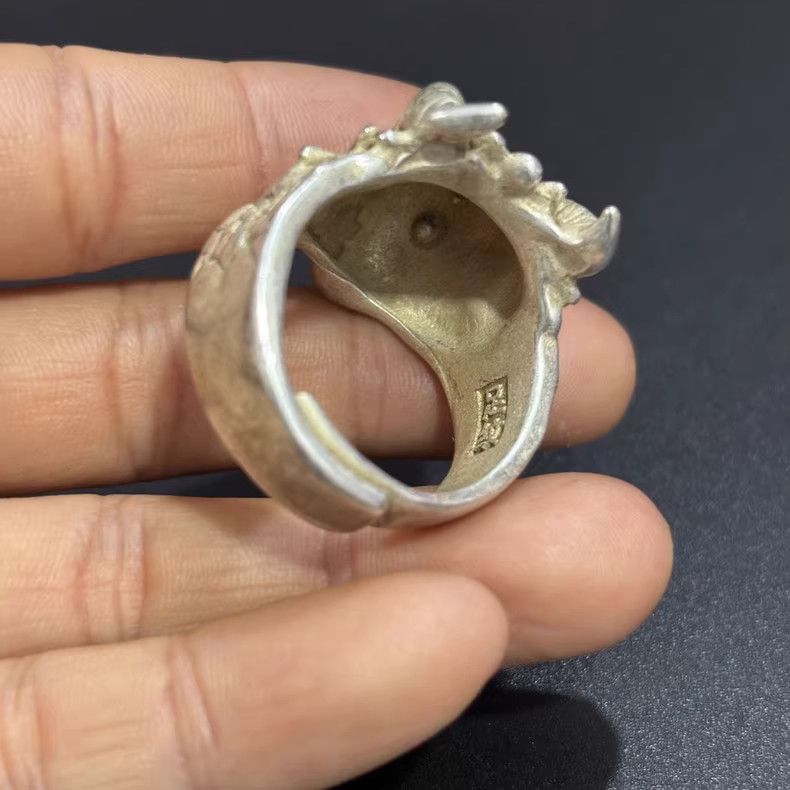 VIBE Chrome Dragon Silver Ring Vintage Rings🔥🔥🔥 Size ONE SIZE - 2 Thumbnail
