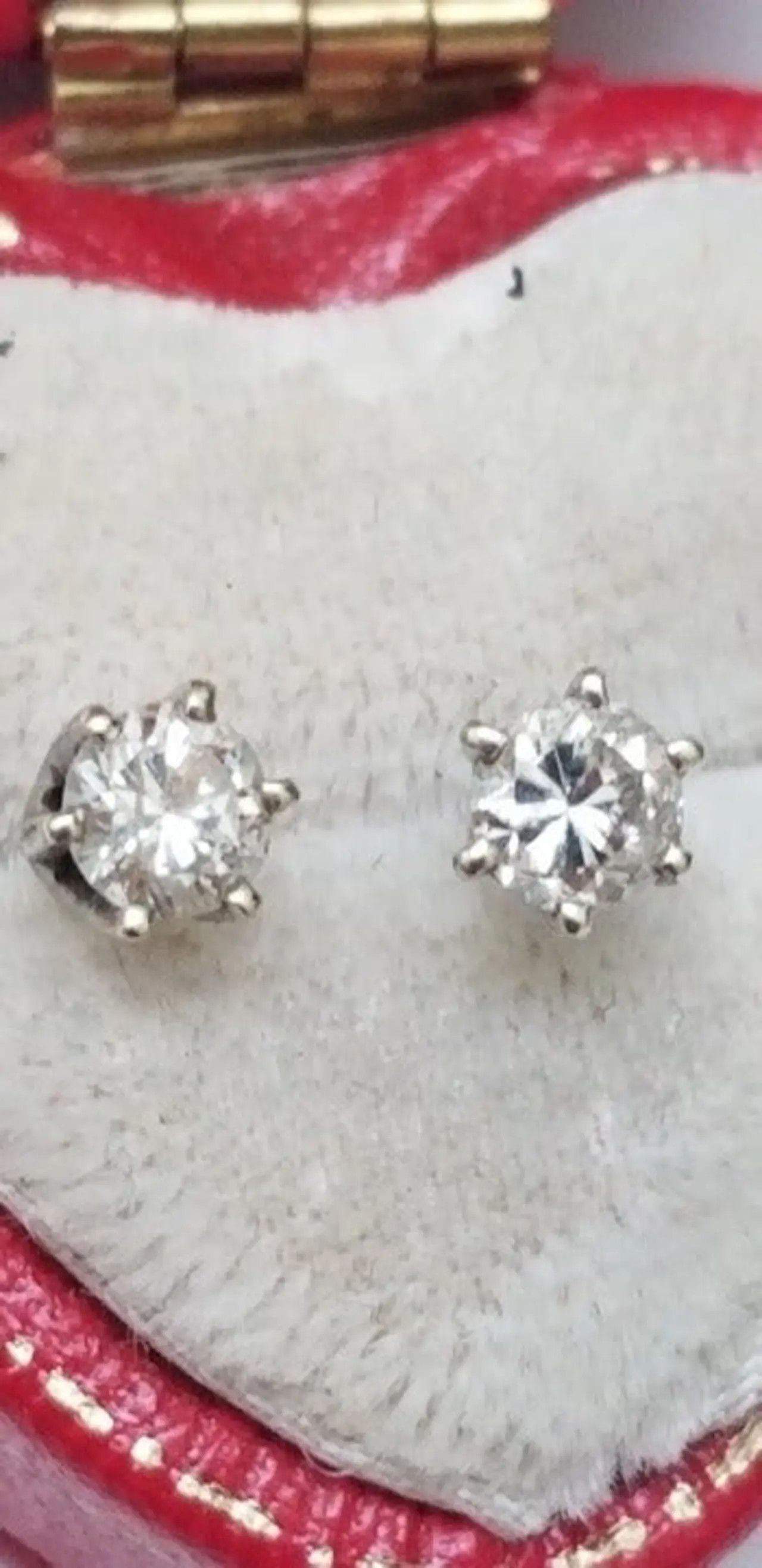 Estate .50ct Diamond 14k White Gold Earrings Studs