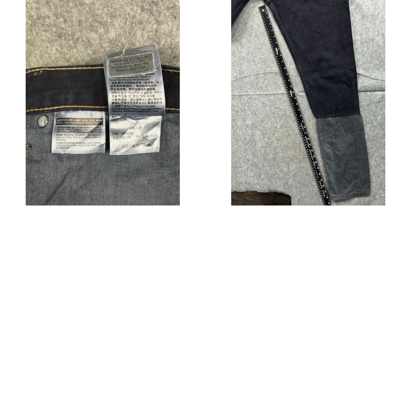 Levi's Levi's 511 Jeans Men's Dark Wash Blue Slim Straight Regular 36x32 Denim Cotton Spandex Logo Zip Button 511 Model City USA Wearable Size US 36 / EU 52 - 8 Thumbnail