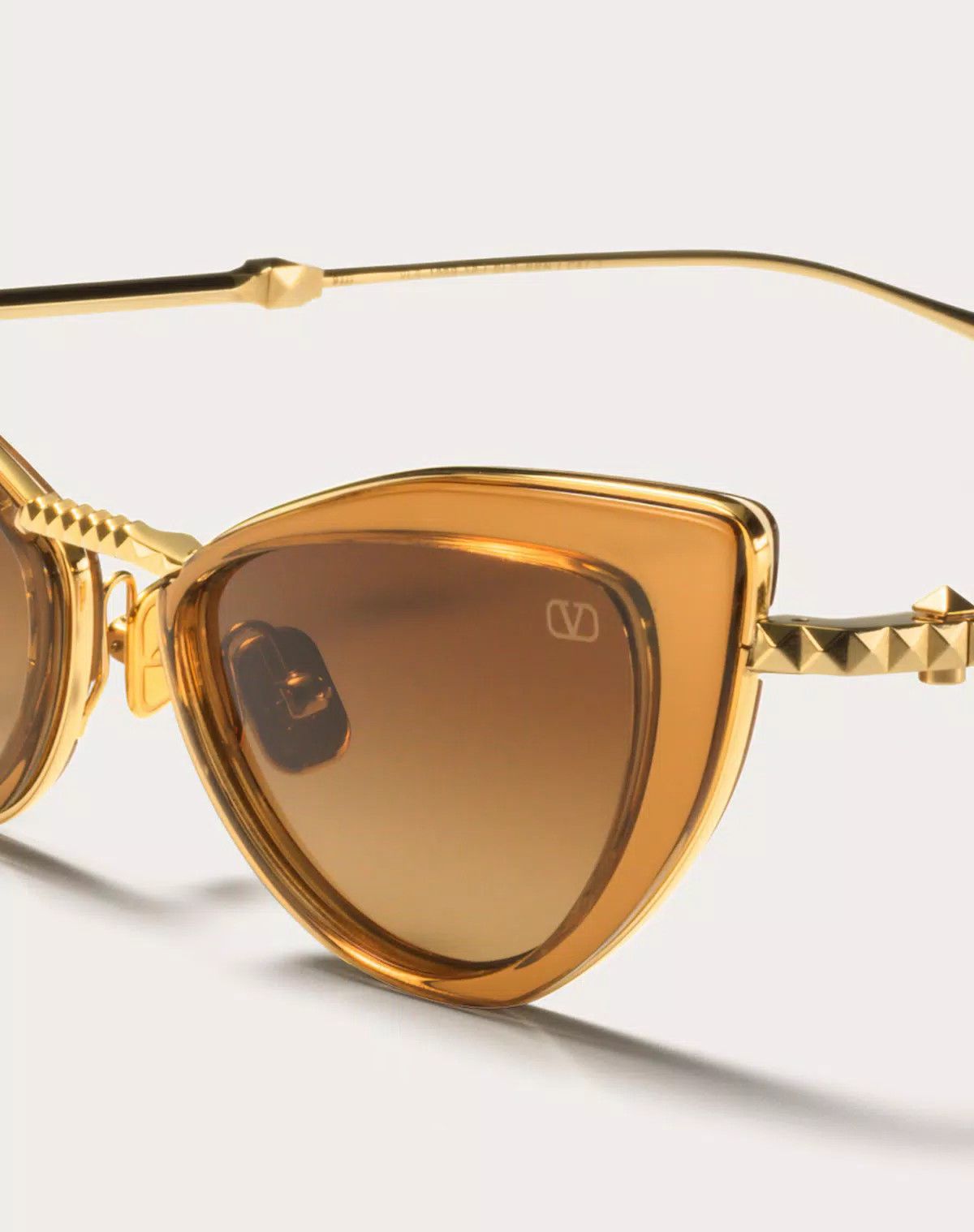 Valentino oc11z0725 Size: 50/ Acetate Stud Frame in Gold/brown Size ONE SIZE - 4 Thumbnail
