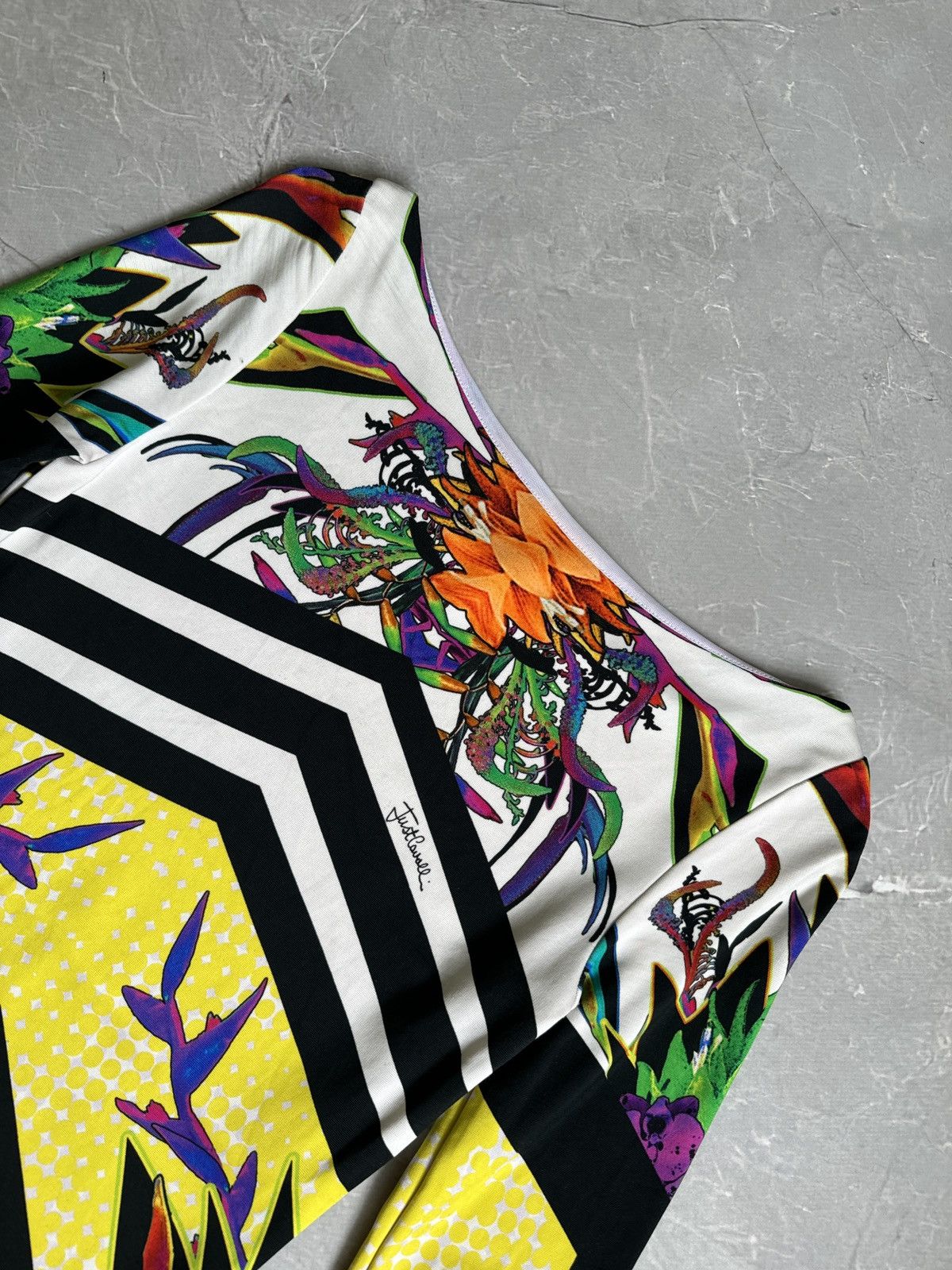 Just Cavalli Just Cavalli Multicolor Slim Dress Floral Geometric Pattern Size M / US 6-8 / IT 42-44 - 17 Thumbnail