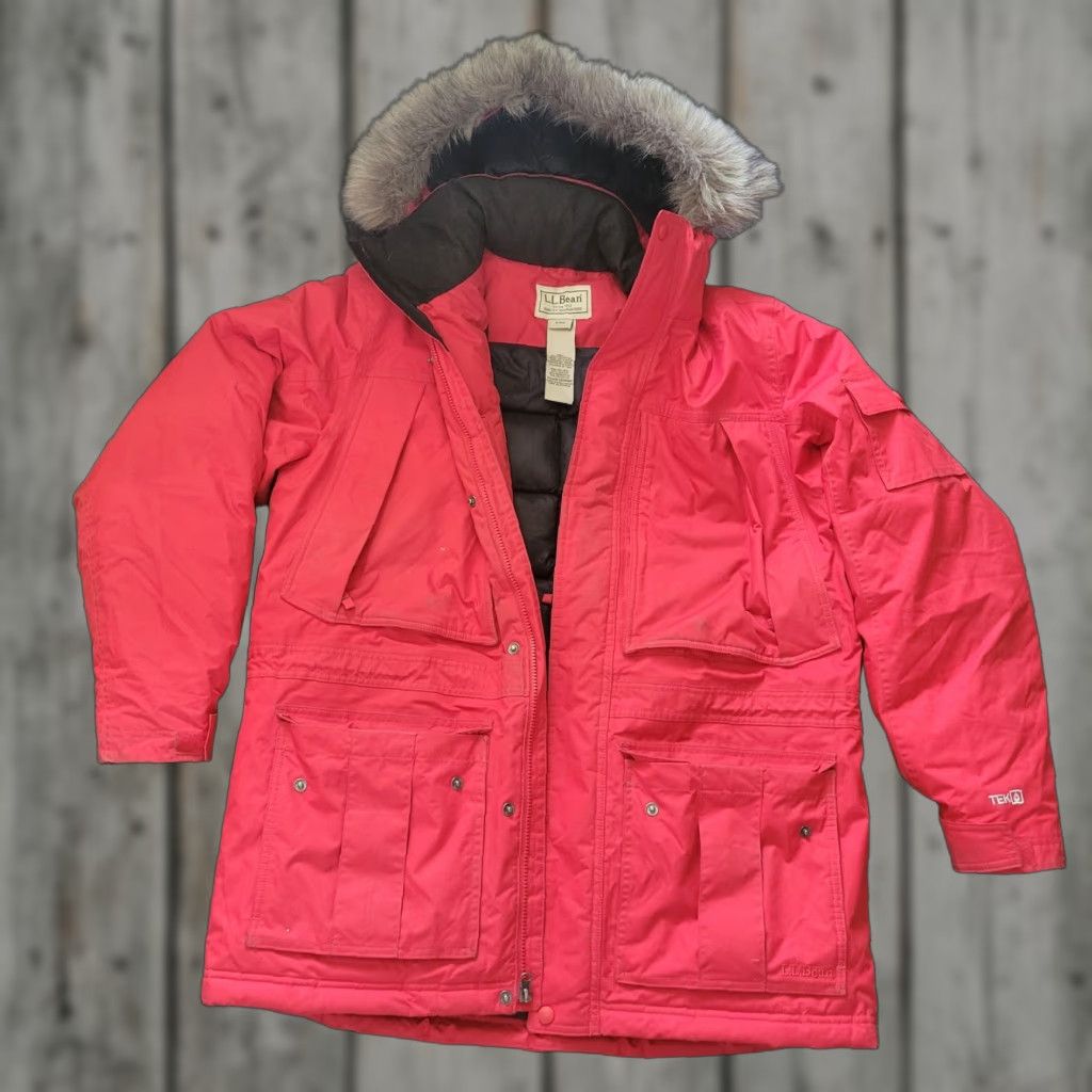 Vintage L.L. Bean Coat Men’s Long Red Baxter State Parka 650 Fill Goose Down Medium Size M / US 6-8 / IT 42-44 - 1 Thumbnail