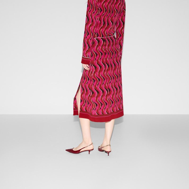 Gucci o1la5ras0526 Printed Silk Pleated Skirt in Multicolor Size 26" / US 2 / IT 38 - 4 Thumbnail
