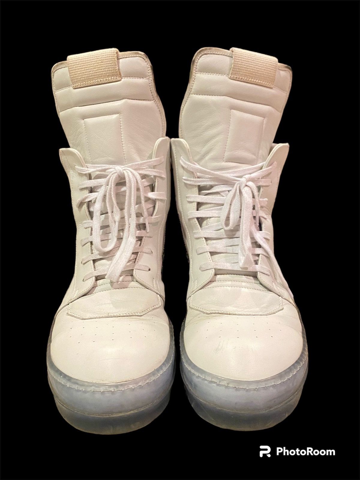 image of Rick Owens Fw20 Performa Nublu Geobasket Shoes in White, Men's (Size 12)