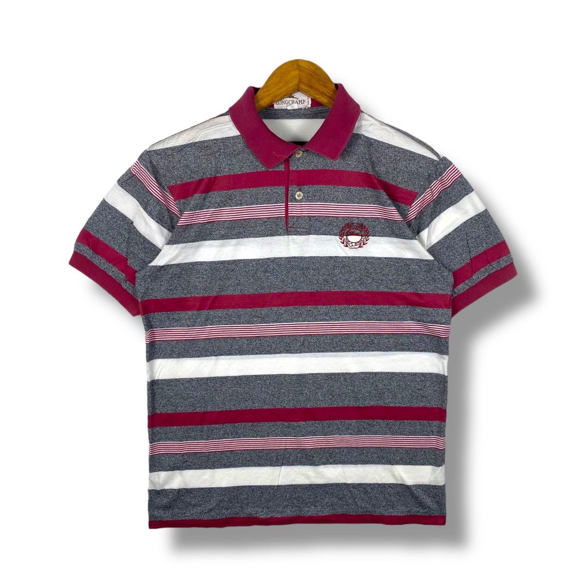 Longchamp Vintage 80's LONGCHAMP PARIS Striped Polo Shirt Size 48 Size US M / EU 48-50 / 2 - 1 Thumbnail