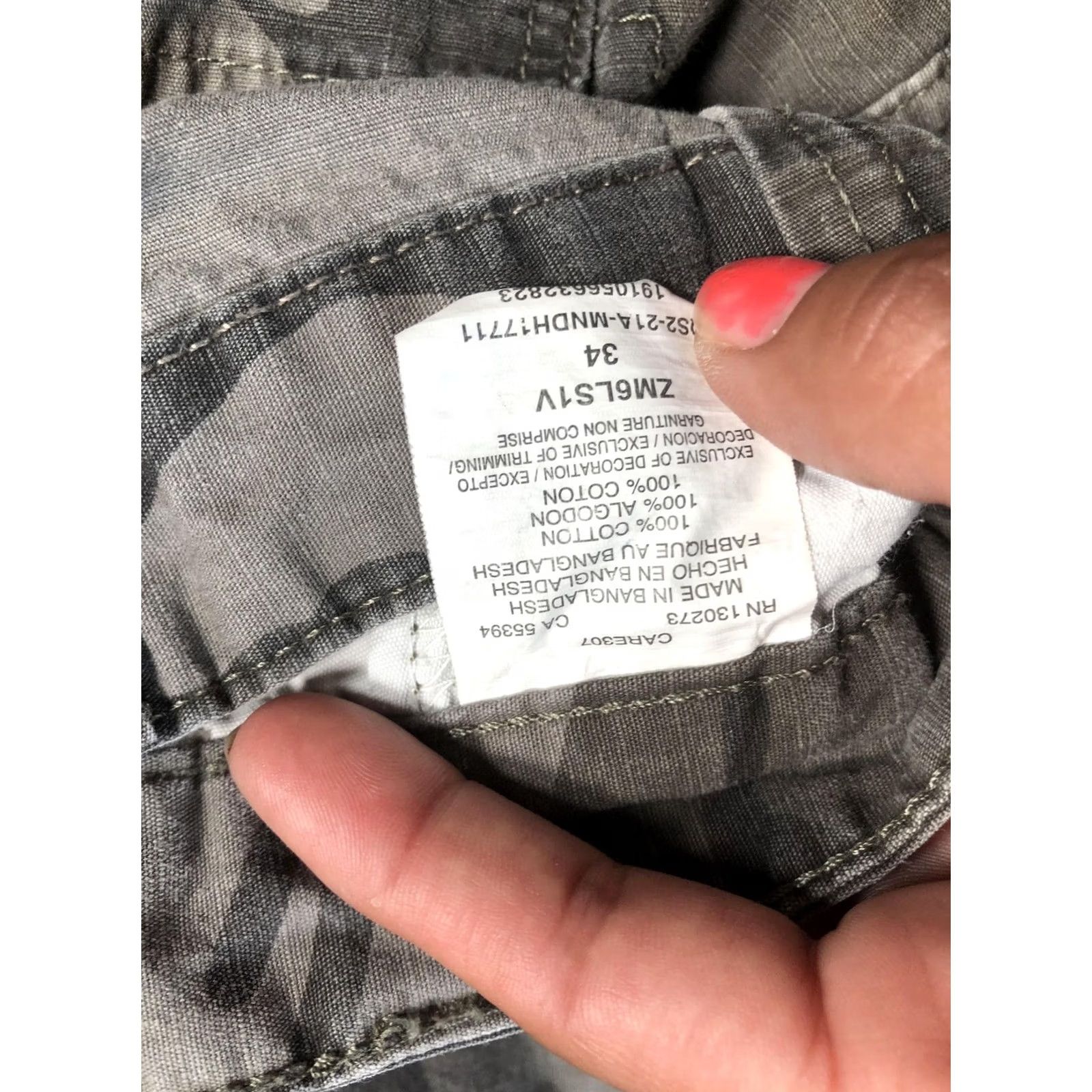 Wrangler Wrangler Cargo Shorts Mens 34 Gray Camouflage Cotton Canvas Relaxed Fit Outdoor Size US 34 / EU 50 - 6 Thumbnail
