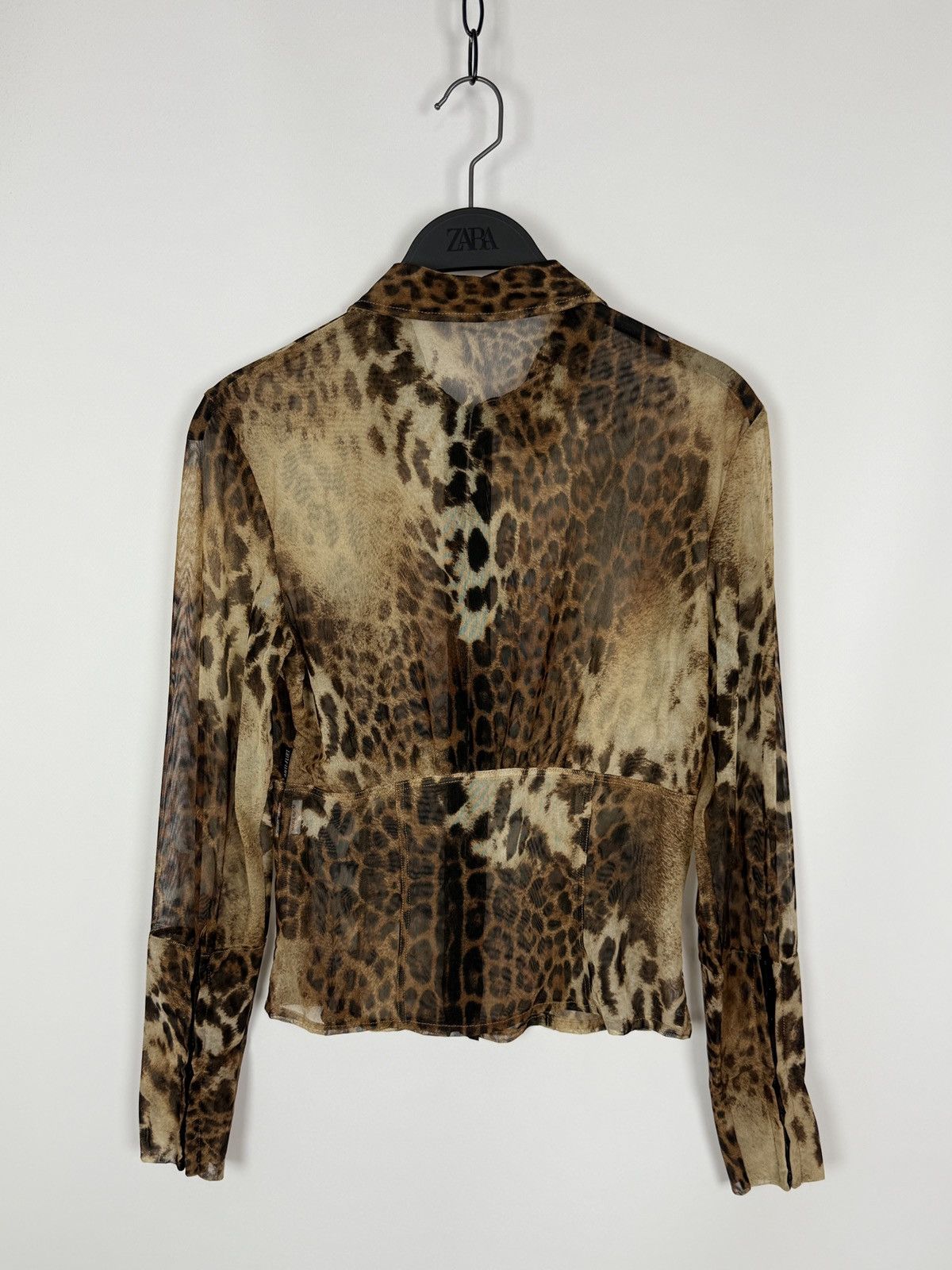 Vintage Y2K Vintage Anti-Flirt Cheetah Printed Sheer Mesh Blouse Size M / US 6-8 / IT 42-44 - 6 Thumbnail
