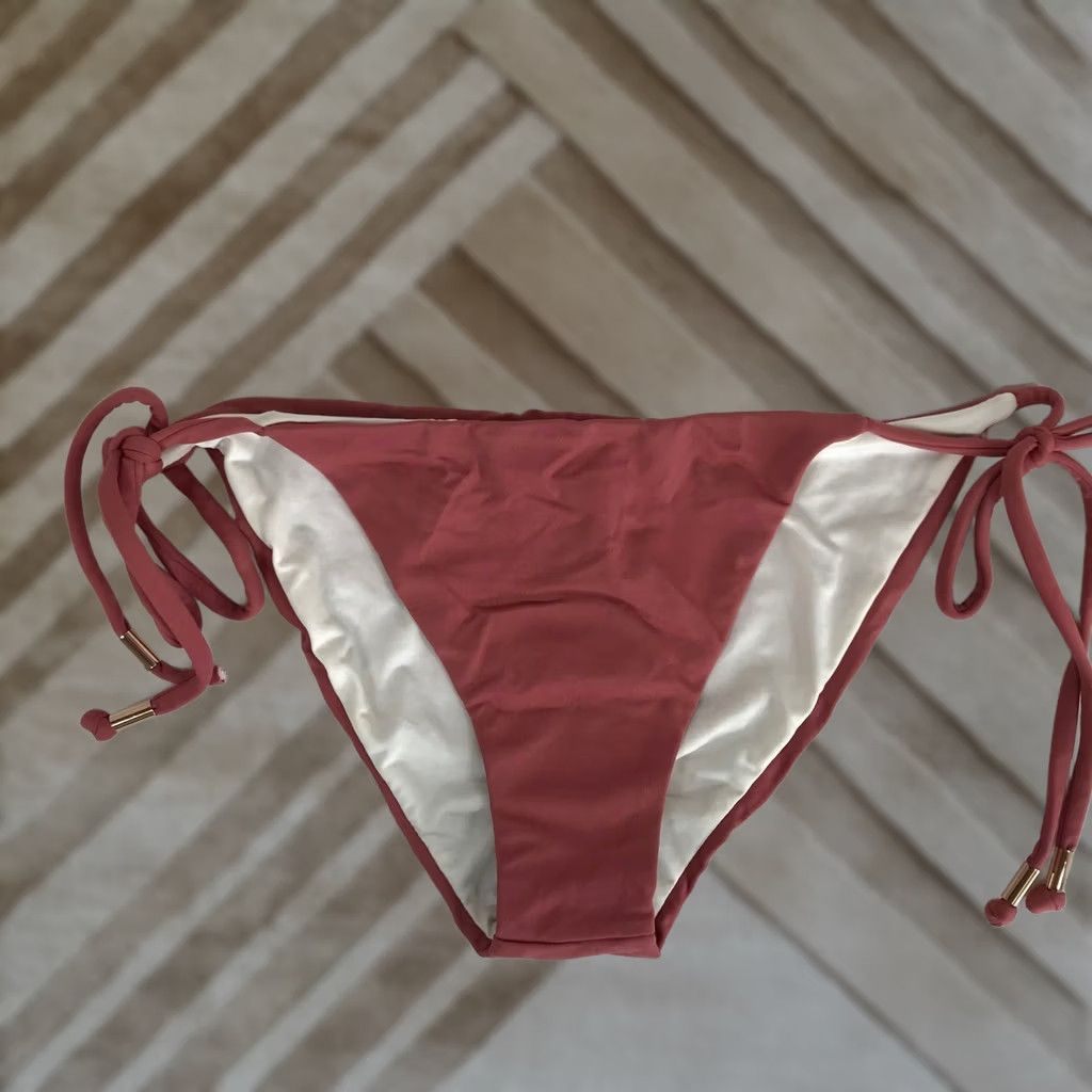 Eberjey VINTAGE: Eberjey Sadie Side Tie Bikini Bottom Canyon Rose Pink Gold Hardware M Size 32" / US 10 / IT 46 - 1 Thumbnail