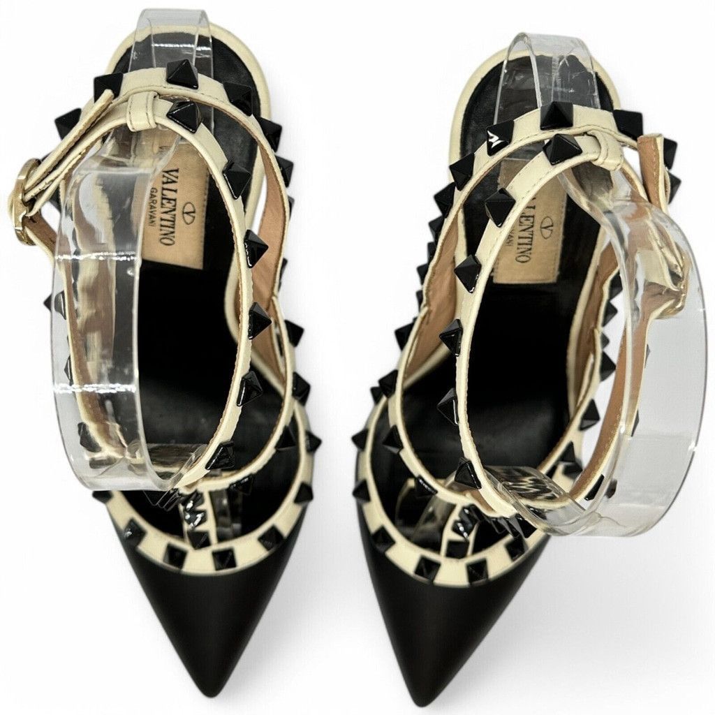 Valentino Valentino Rockstud Ankle Strap 100mm Pumps 36.5 Leather Size US 6.5 / IT 36.5 - 6 Thumbnail