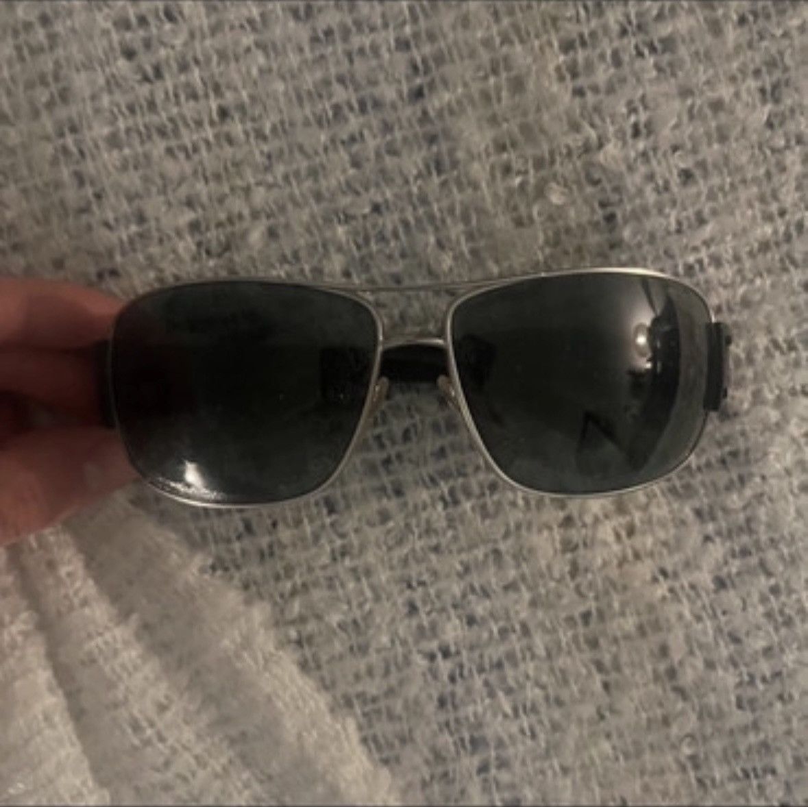 image of Prada Sunglasses Futuristic Spr 61G in Silver, Men's