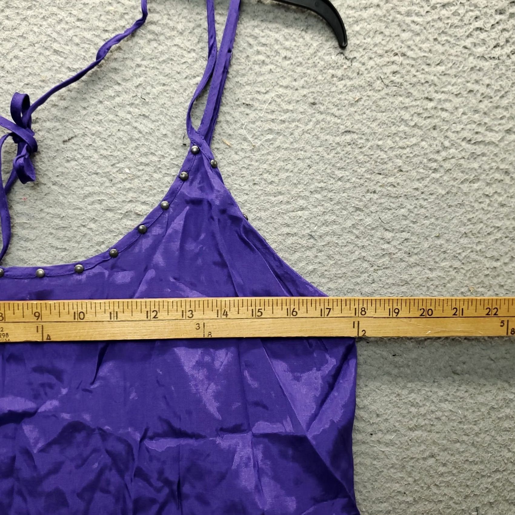 Free People Free People Womens Camisole Top Purple Studded Spaghetti Strap Tank M Sleeveless Pocketless Beach Shirt Size M / US 6-8 / IT 42-44 - 4 Thumbnail