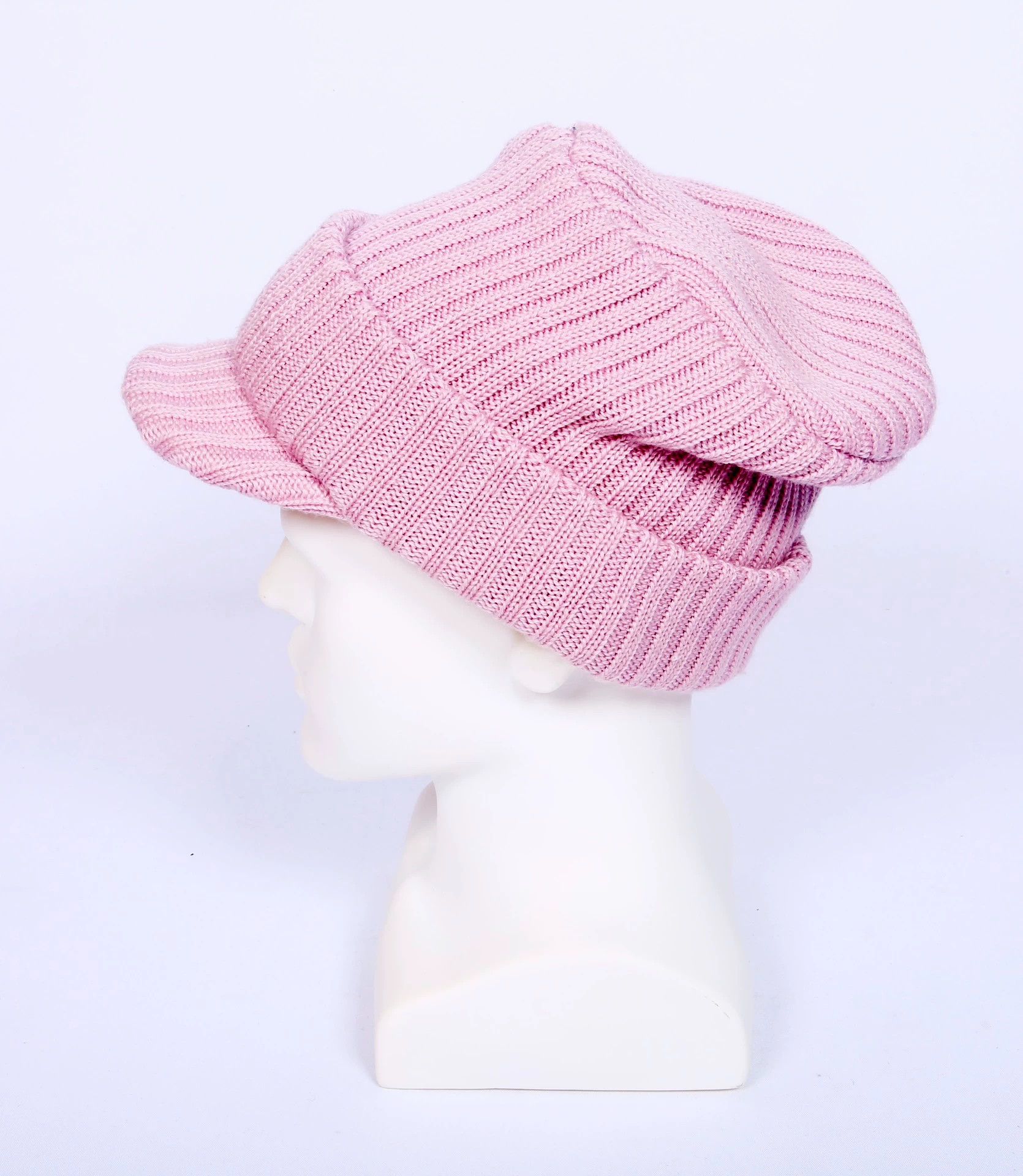 KIJIMA TAKAYUKI UC x Kijima Takayuki beanie visor 100% wool dirty pink Size ONE SIZE - 3 Thumbnail