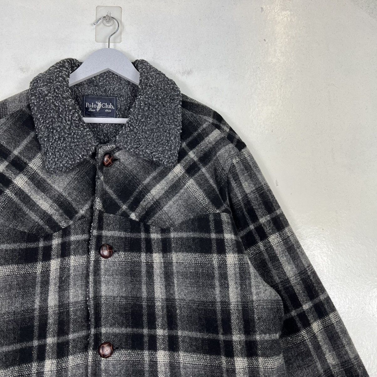 Japanese Brand 🔥 PLAID POLO CLUB WOOL CPO COMBAT JACKET Size US L / EU 52-54 / 3 - 6 Thumbnail