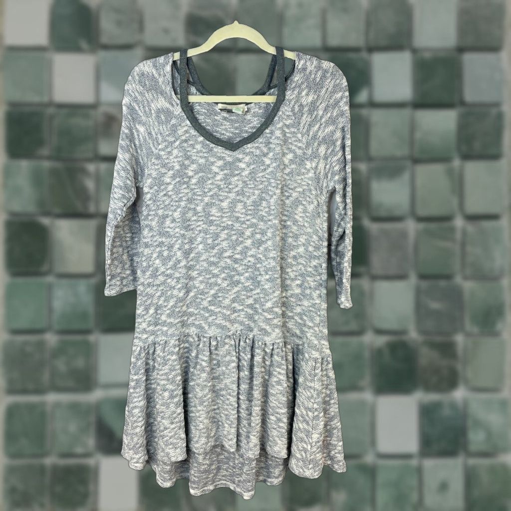 Anthropologie Anthropologie Saturday Sunday Anka Dress Womens Medium Gray Marled Print Ruffle Dress Size M / US 6-8 / IT 42-44 - 1 Thumbnail