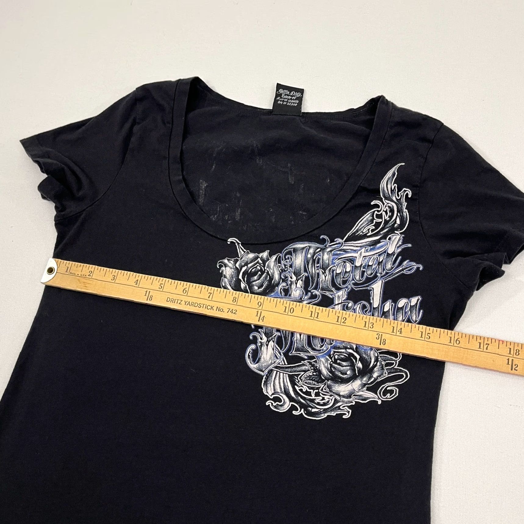 Metal Mulisha VINTAGE Metal Mulisha Shirt Womens M Black Skull Roses Grunge Emo Cyber Punk Shirt Size M / US 6-8 / IT 42-44 - 6 Thumbnail