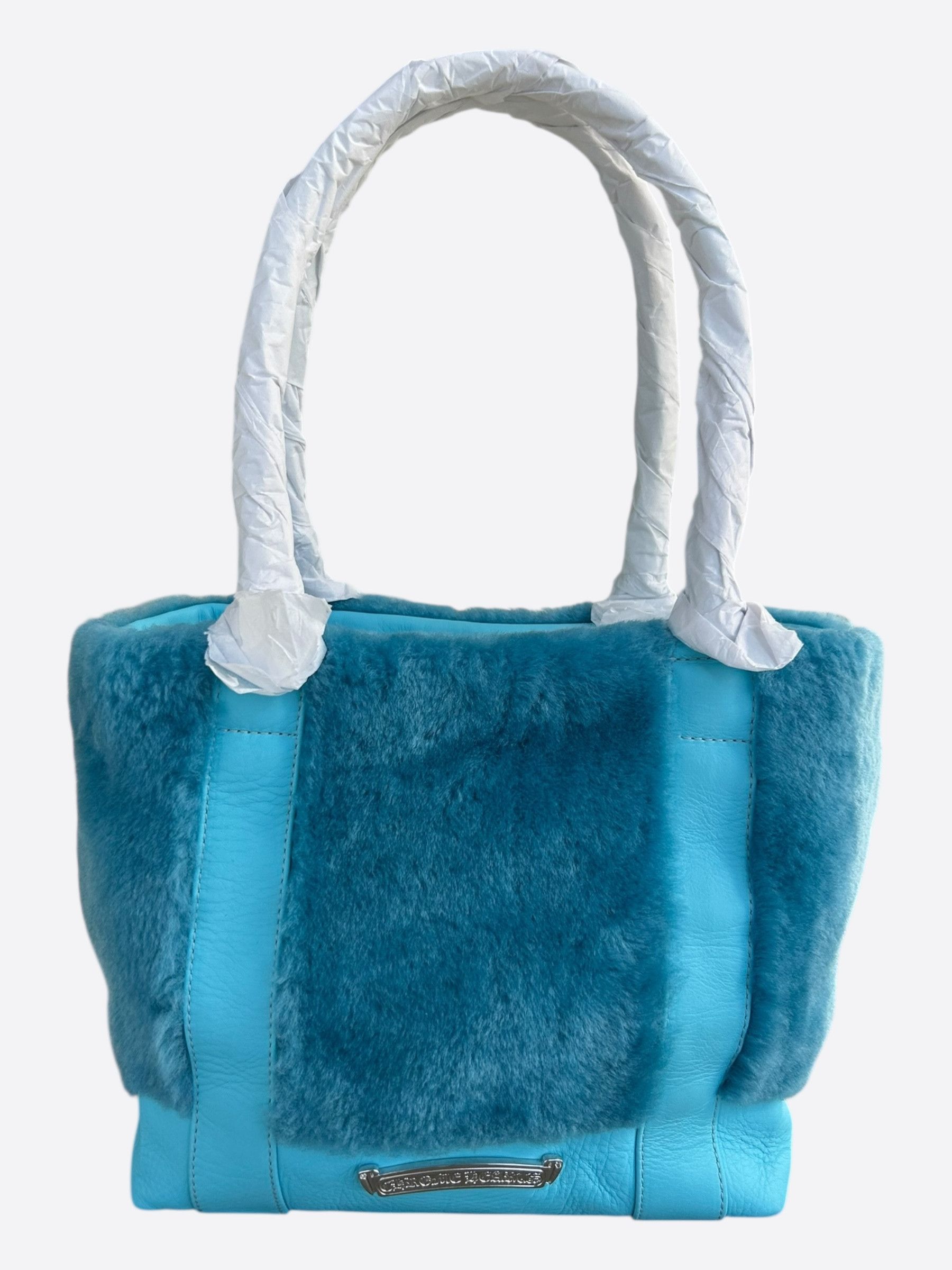 Chrome Hearts Chrome Hearts Blue Cemetery Cross Patch Fur Tote Bag Size ONE SIZE - 3 Thumbnail