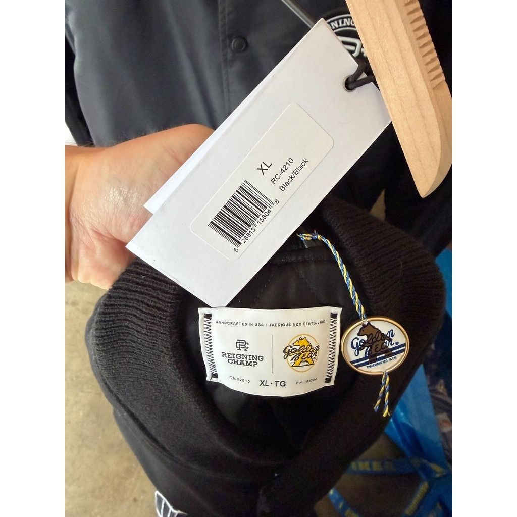 Reigning Champ Reigning Champ x Golden Bear Albany Black Varsity Jacket Size US XL / EU 56 / 4 - 5 Thumbnail