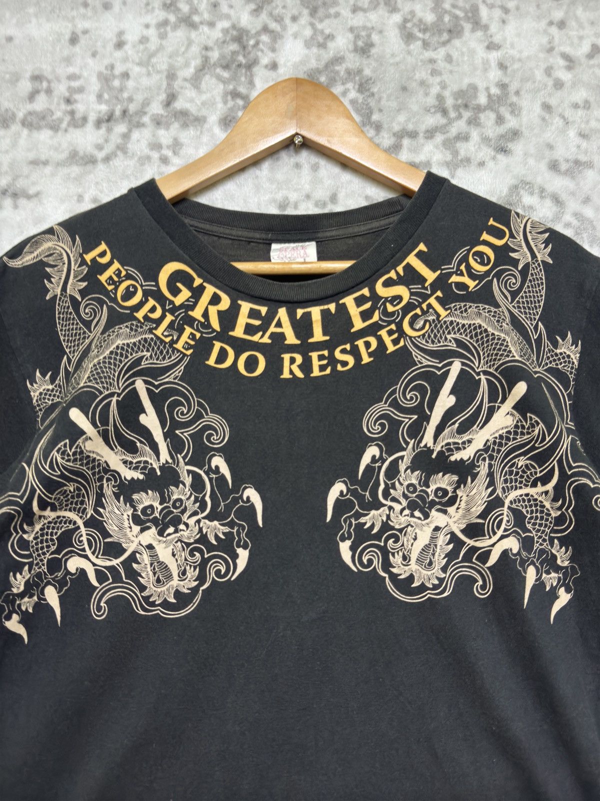 Karakuri Tamashii SPACE OPERA Dragon Full Graphic Print Black Faded T-Shirt Size US S / EU 44-46 / 1 - 5 Thumbnail