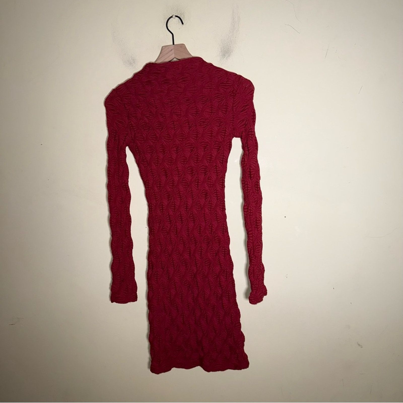 Anthropologie NWT MAEVE ANTHROPOLOGIE Long-Sleeve Scrunch Dress wine XXS Size XS / US 0-2 / IT 36-38 - 15 Thumbnail