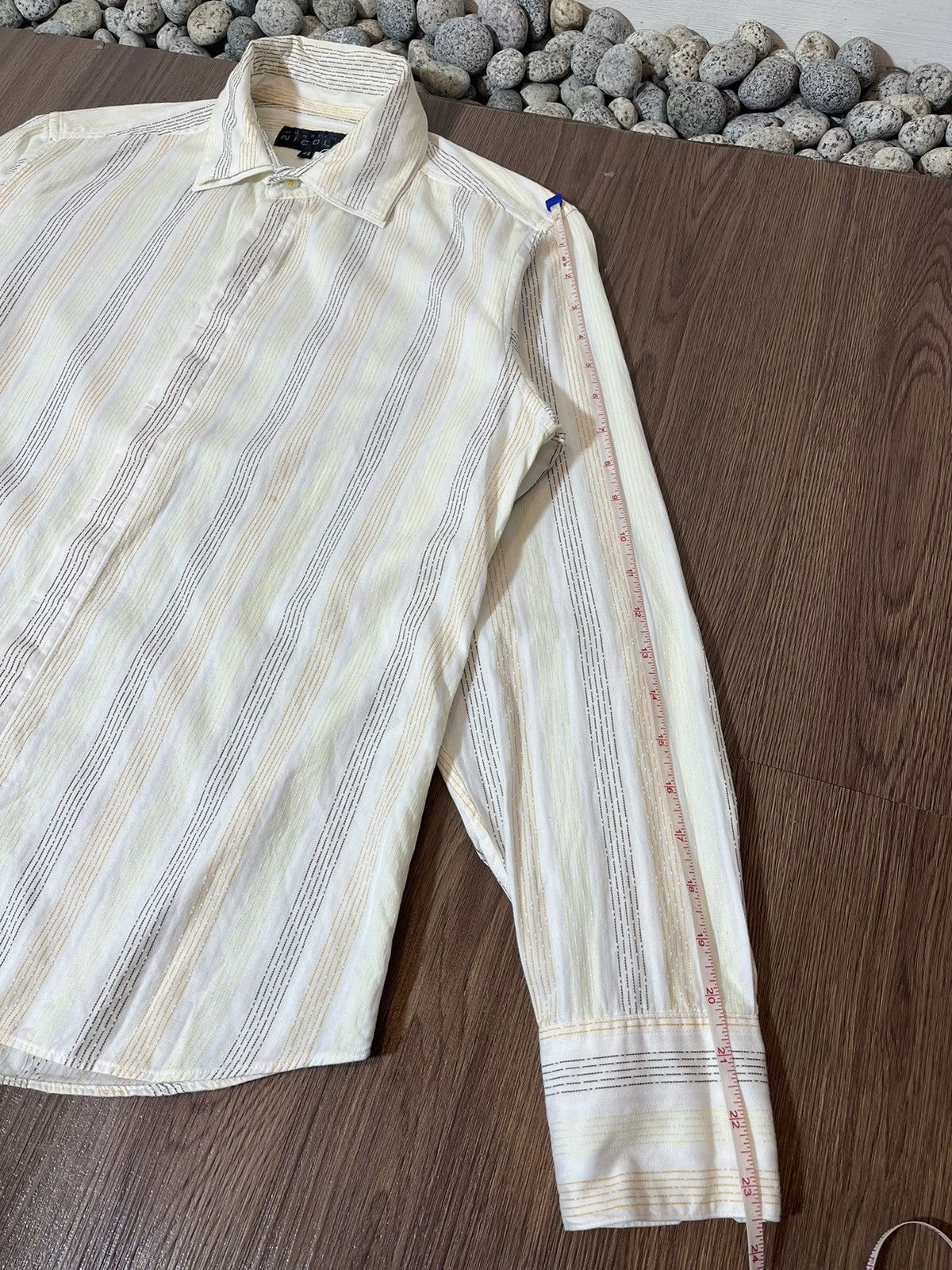 Matsuda × Nicole Club × Vintage Nicole Monsieur Double Collar Striped Button Shirt Size US L / EU 52-54 / 3 - 14 Thumbnail