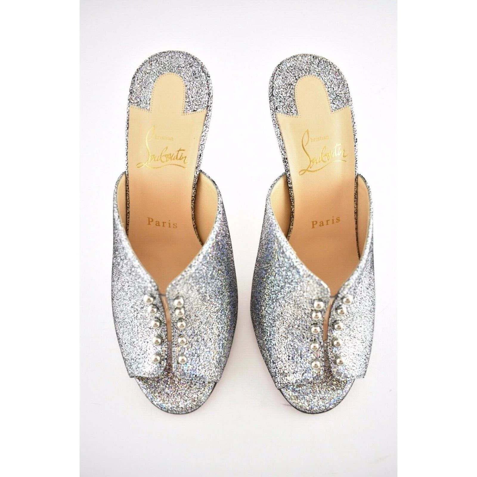 Christian Louboutin Christian Louboutin Predumule 100 Silver Nappa Mica Size US 6.5 / IT 36.5 - 7 Thumbnail