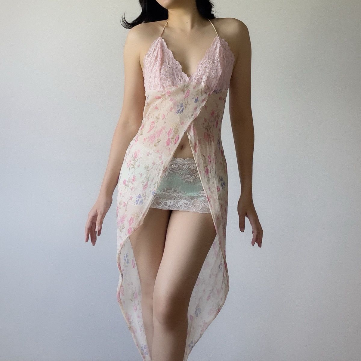 Victoria's Secret Victoria’s Secret Pink Floral Silk Halter Dress (XS–S) Size S / US 4 / IT 40 - 1 Thumbnail