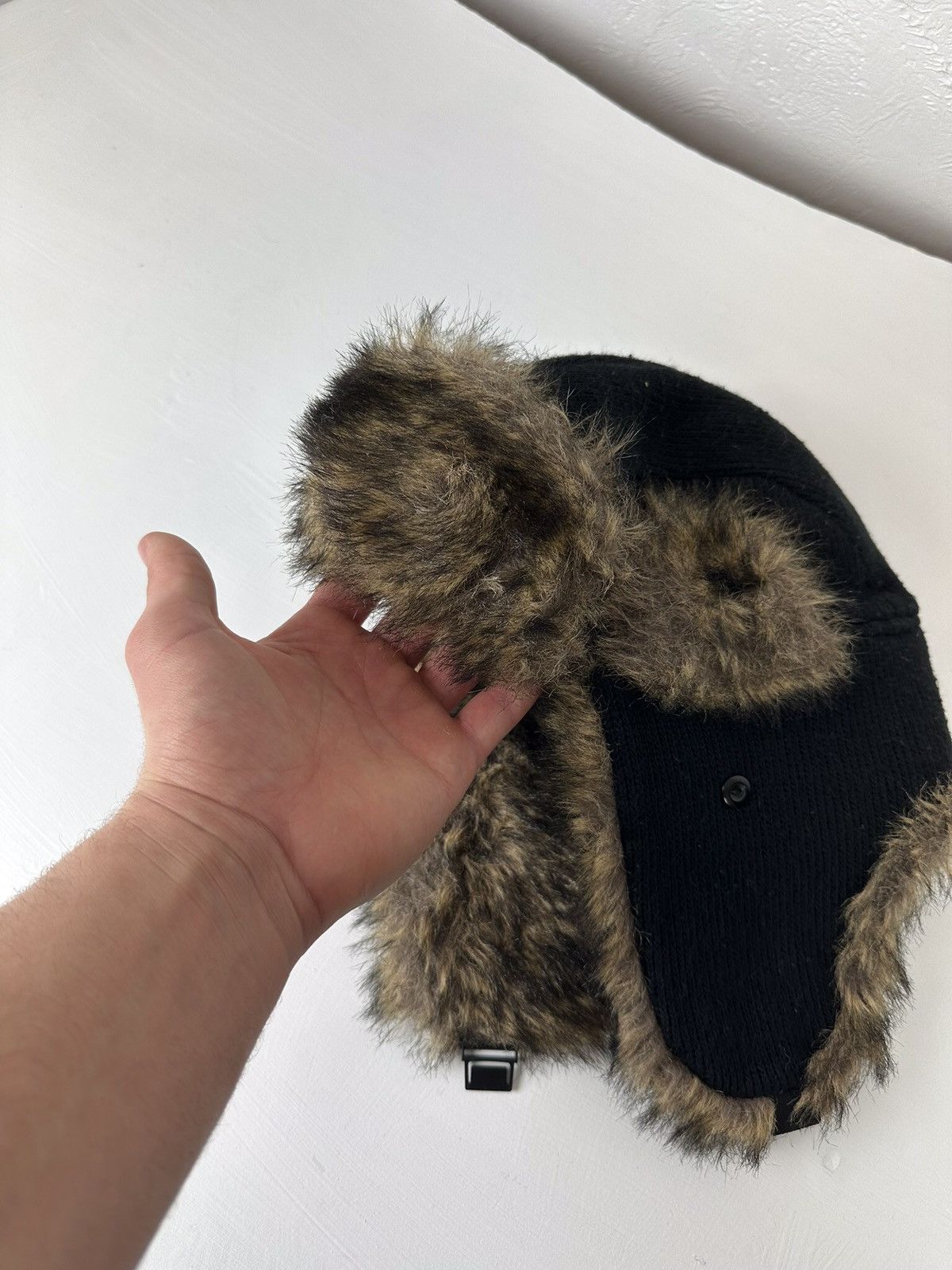 Hysteric Glamour × Vintage Crazy Y2K Mohair Fuzzy Hat Ushanka Punk Huge Size ONE SIZE - 7 Thumbnail