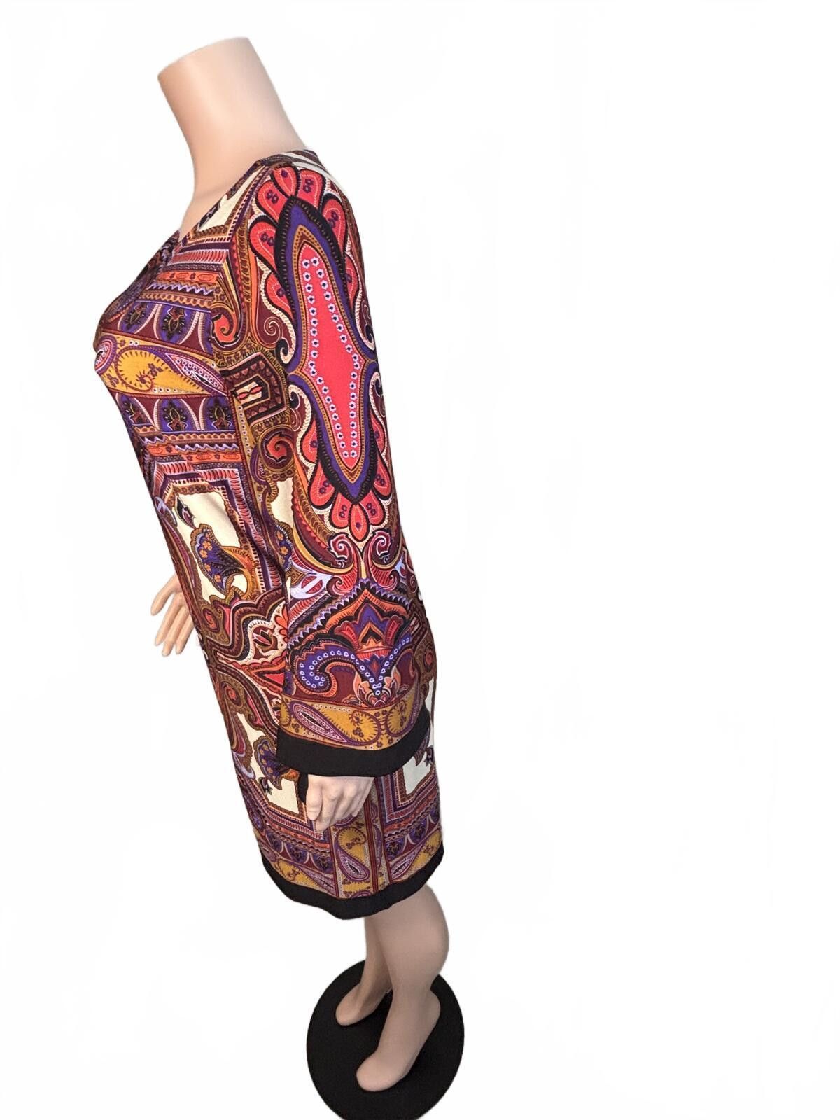 Other Emma Michele Vintage Style Paisley Long Sleeve Dress. M. Size M / US 6-8 / IT 42-44 - 5 Thumbnail