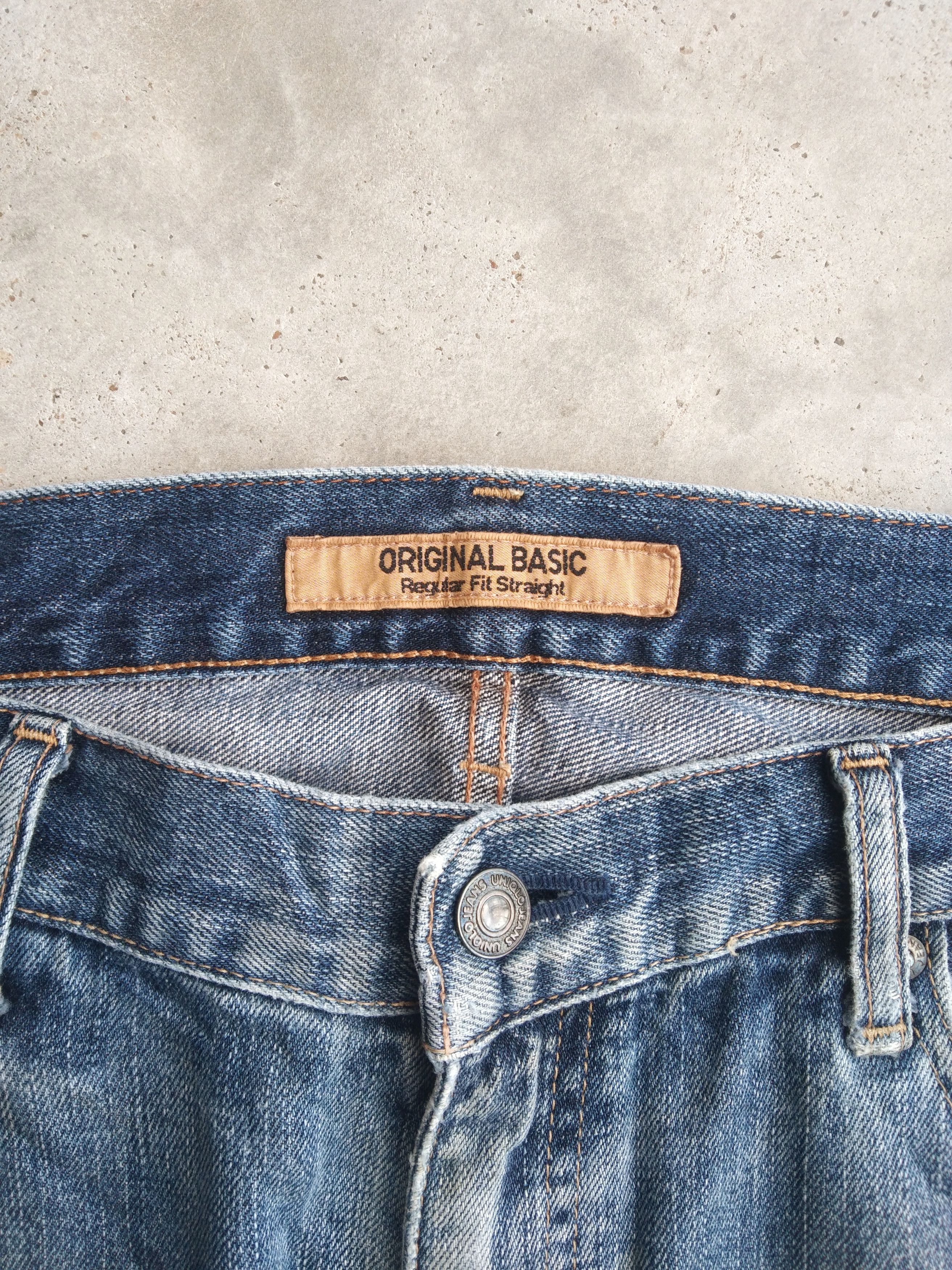 Japanese Brand Vintage Faded Blue Uniqlo S-002 Distressed Jeans 35x30 Size US 35 - 8 Thumbnail