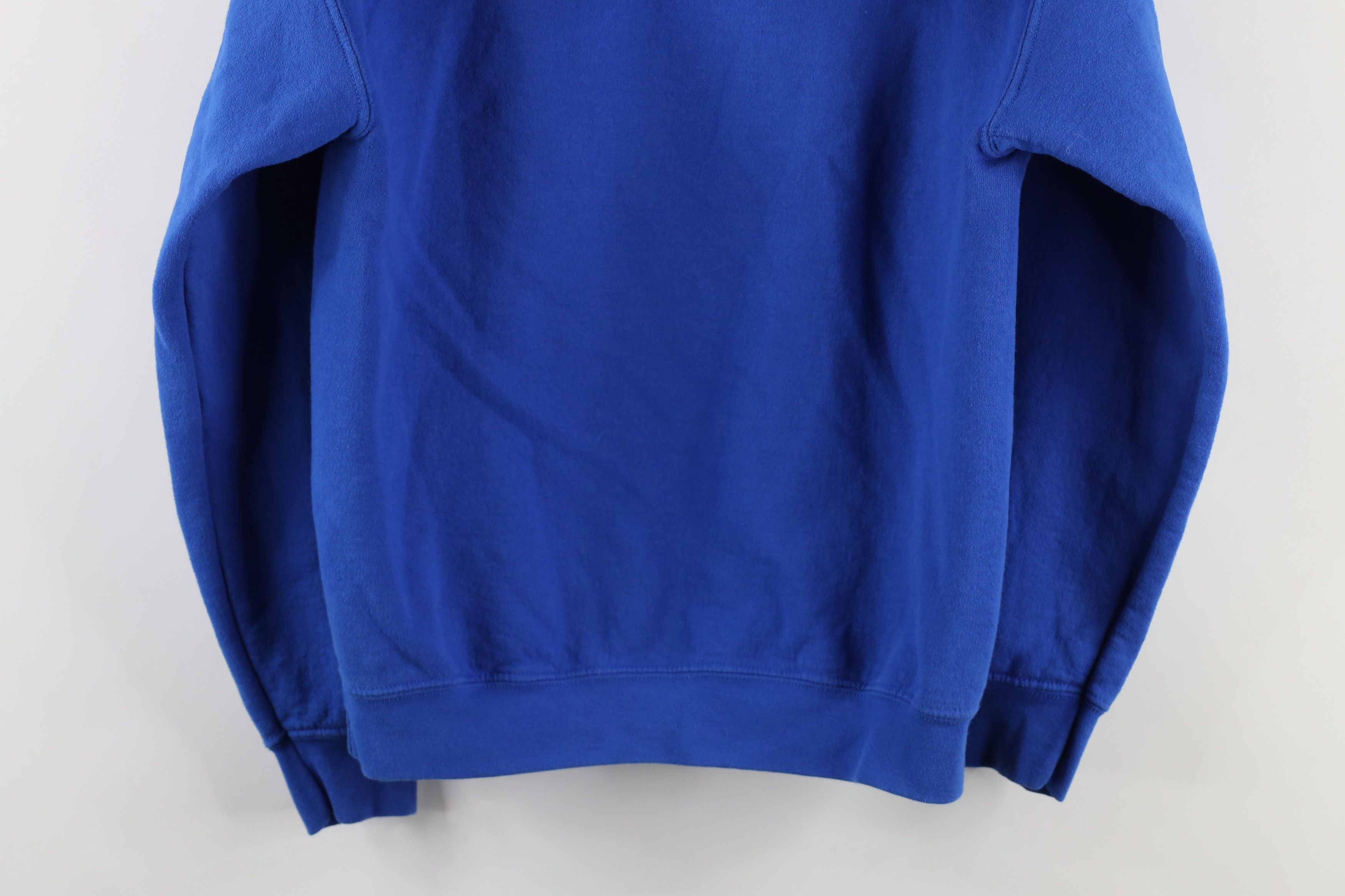 Vintage Vintage 90s Streetwear Blank Hoodie Sweatshirt Royal Blue Size US S / EU 44-46 / 1 - 9 Thumbnail